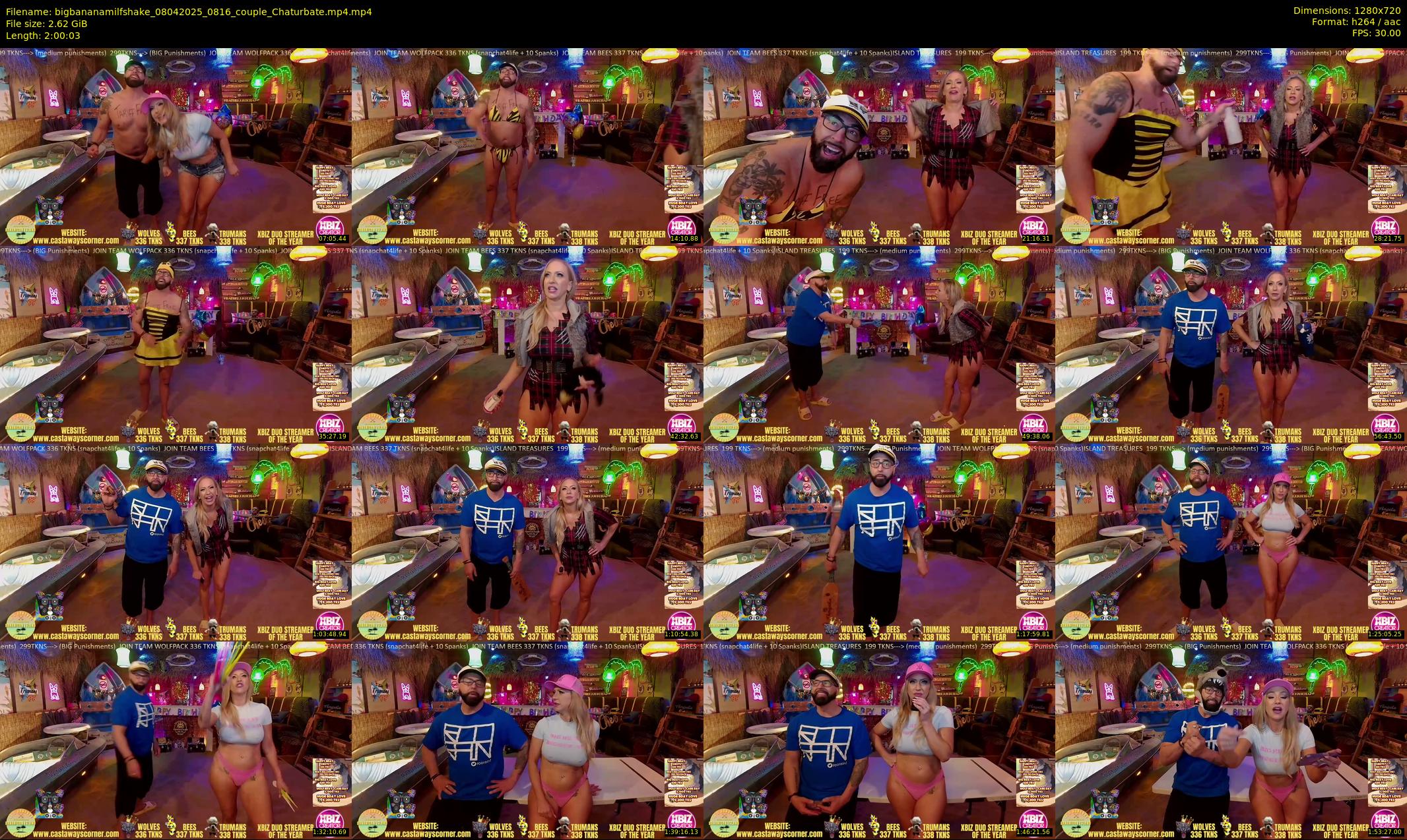 bigbananamilfshake — 121 minute Chaturbate couple cam show recording, 720p, Apr 8, 2025