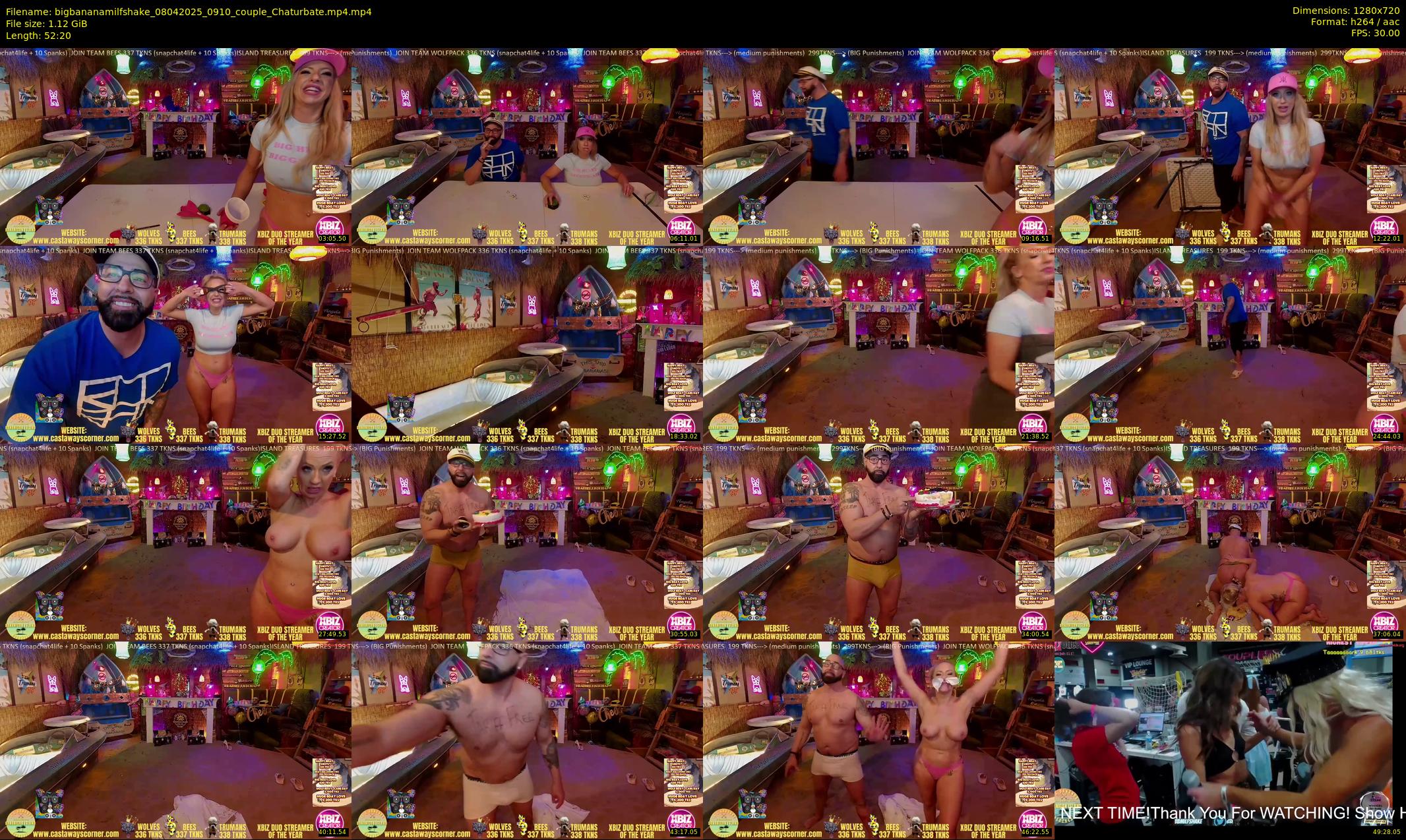bigbananamilfshake — 53 minute Chaturbate couple cam show recording, 720p, Apr 8, 2025