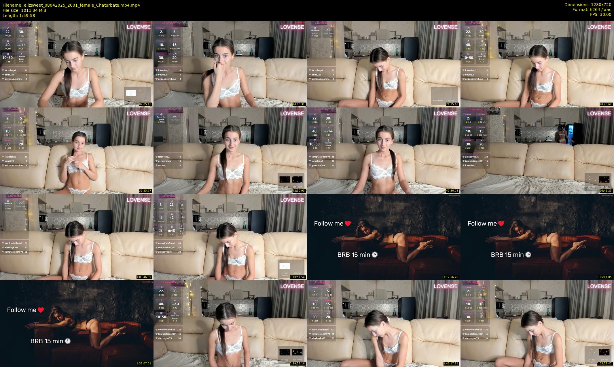 elizsweet — 120 minute Chaturbate female cam show recording, 720p, Apr 8, 2025