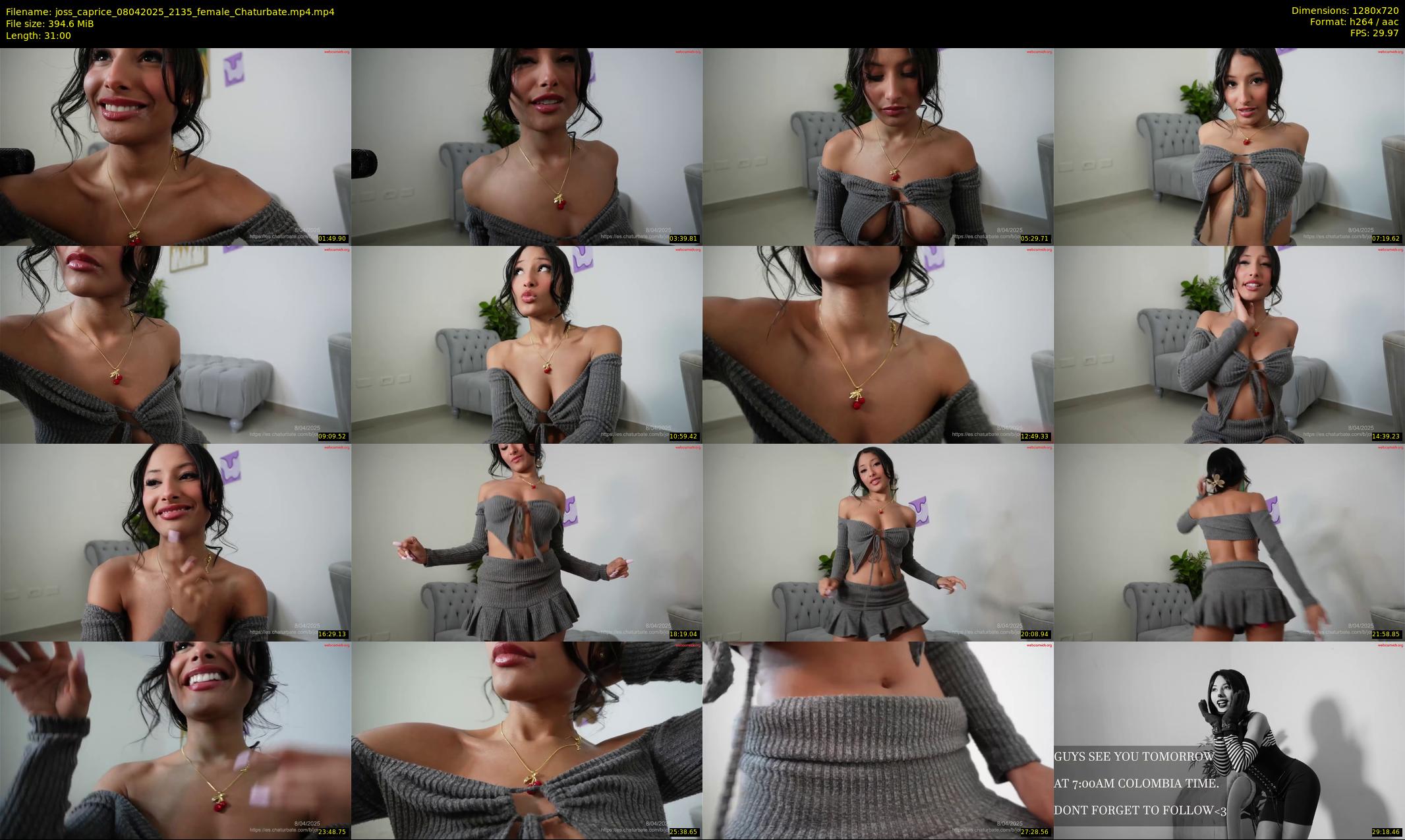 joss_caprice — 31 minute Chaturbate female cam show recording, 720p, Apr 8, 2025