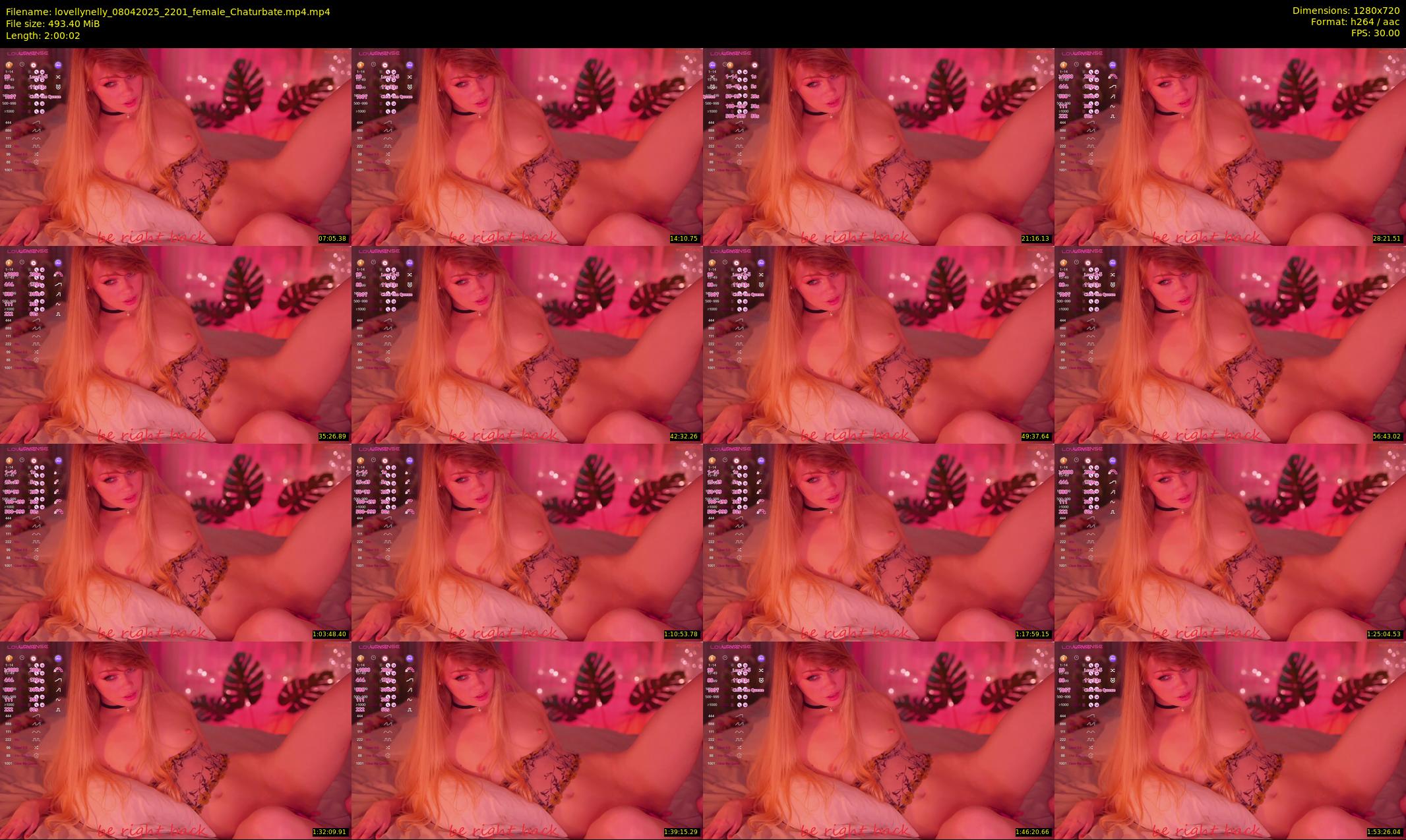 lovellynelly — 121 minute Chaturbate female cam show recording, 720p, Apr 8, 2025