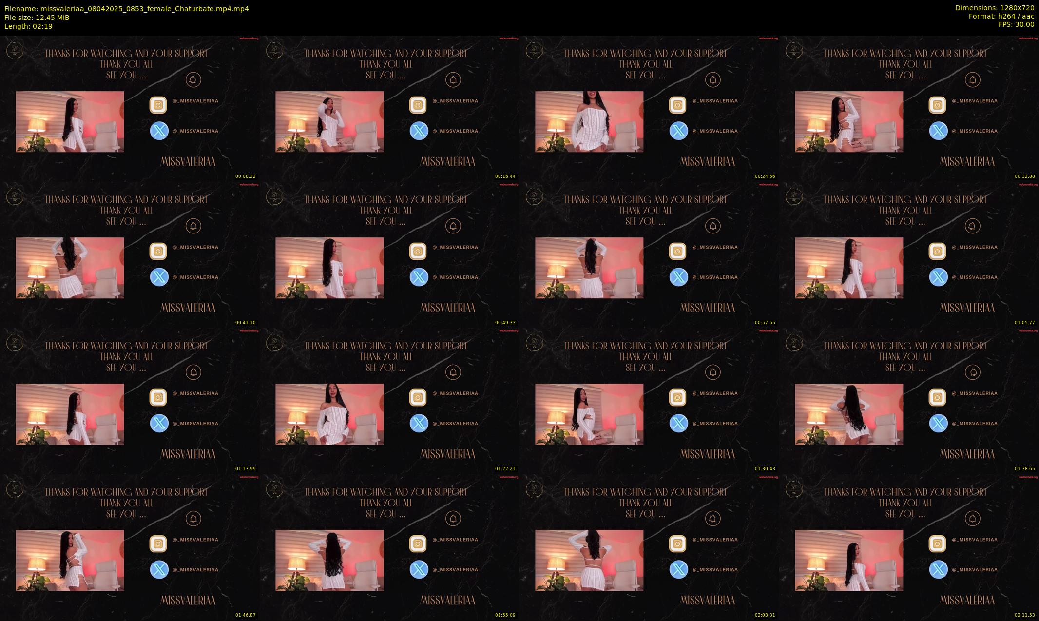 missvaleriaa — 3 minute Chaturbate female cam show recording, 720p, Apr 8, 2025