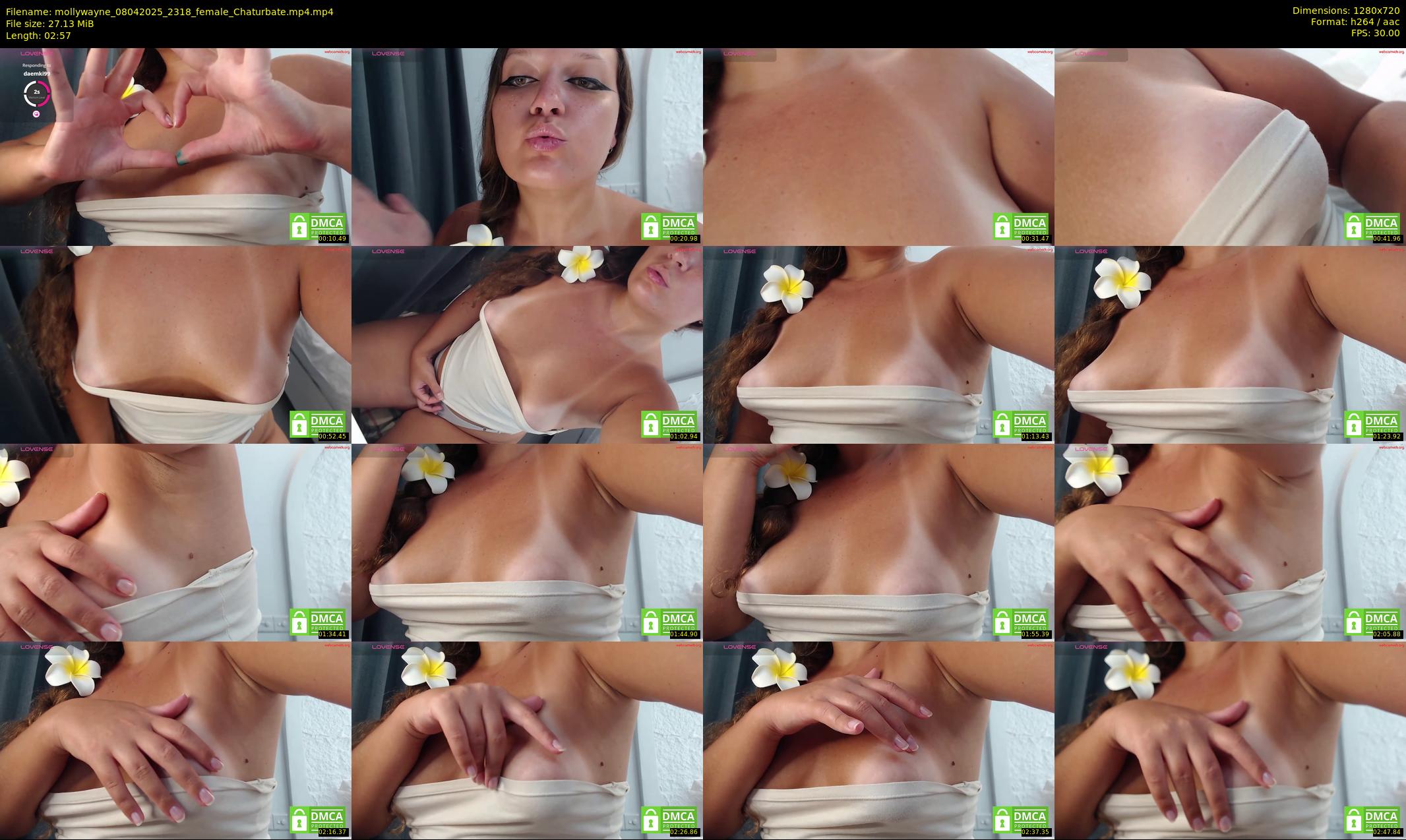mollywayne — 3 minute Chaturbate female cam show recording, 720p, Apr 8, 2025