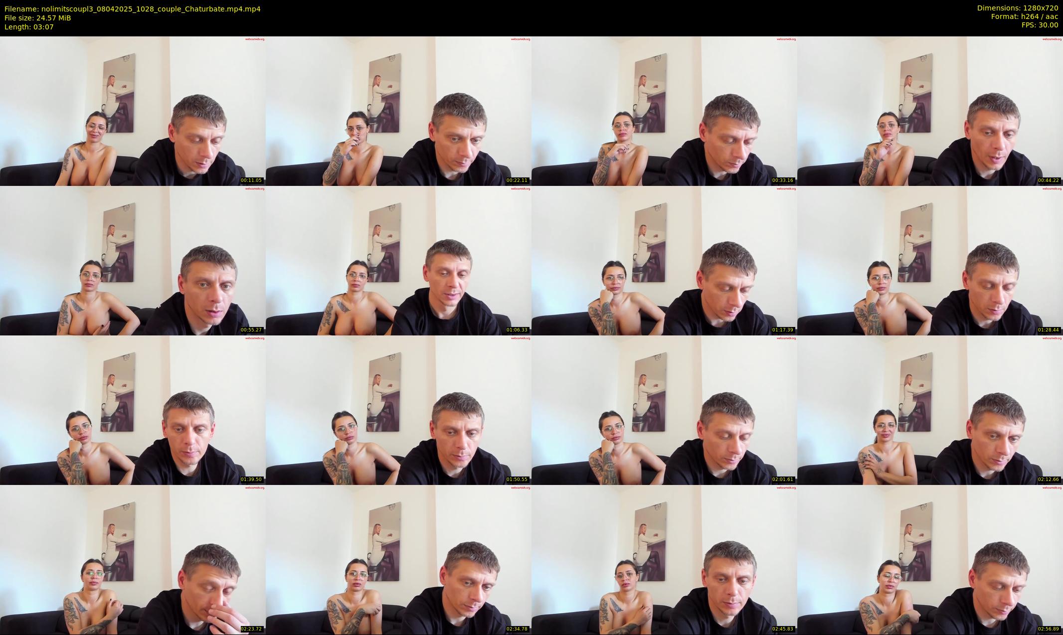 nolimitscoupl3 — 4 minute Chaturbate couple cam show recording, 720p, Apr 8, 2025