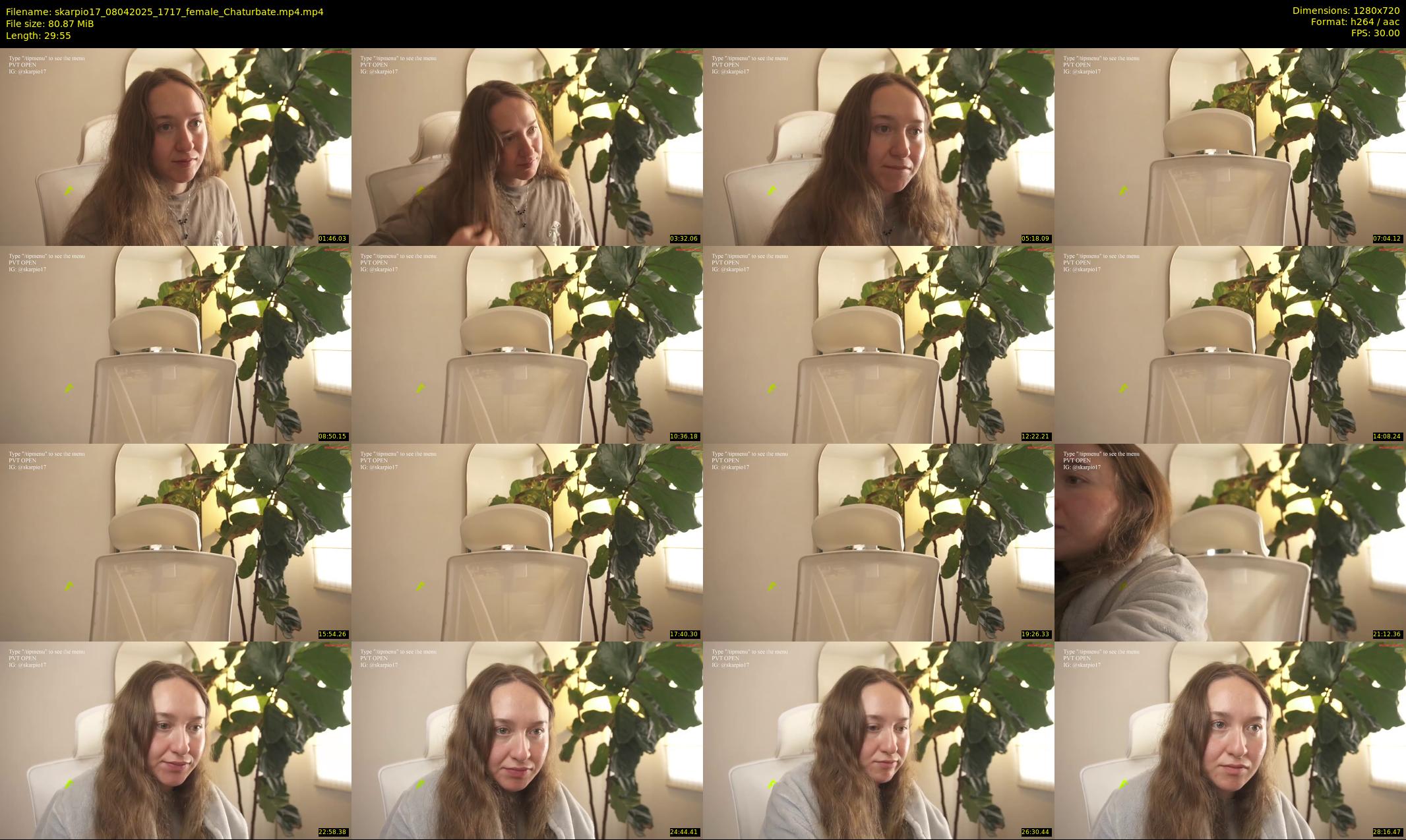 skarpio17 — 30 minute Chaturbate female cam show recording, 720p, Apr 8, 2025