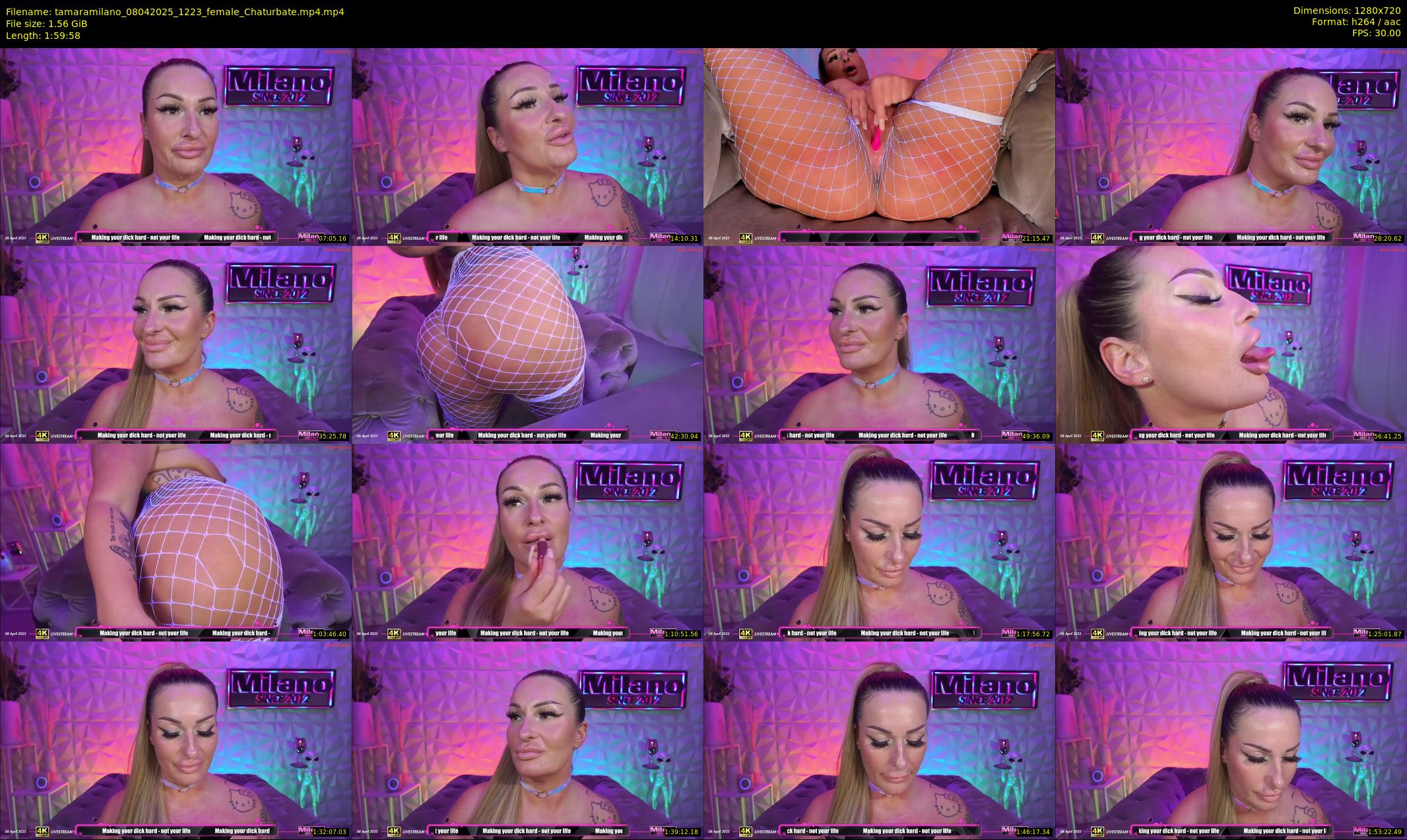 tamaramilano — 120 minute Chaturbate female cam show recording, 720p, Apr 8, 2025
