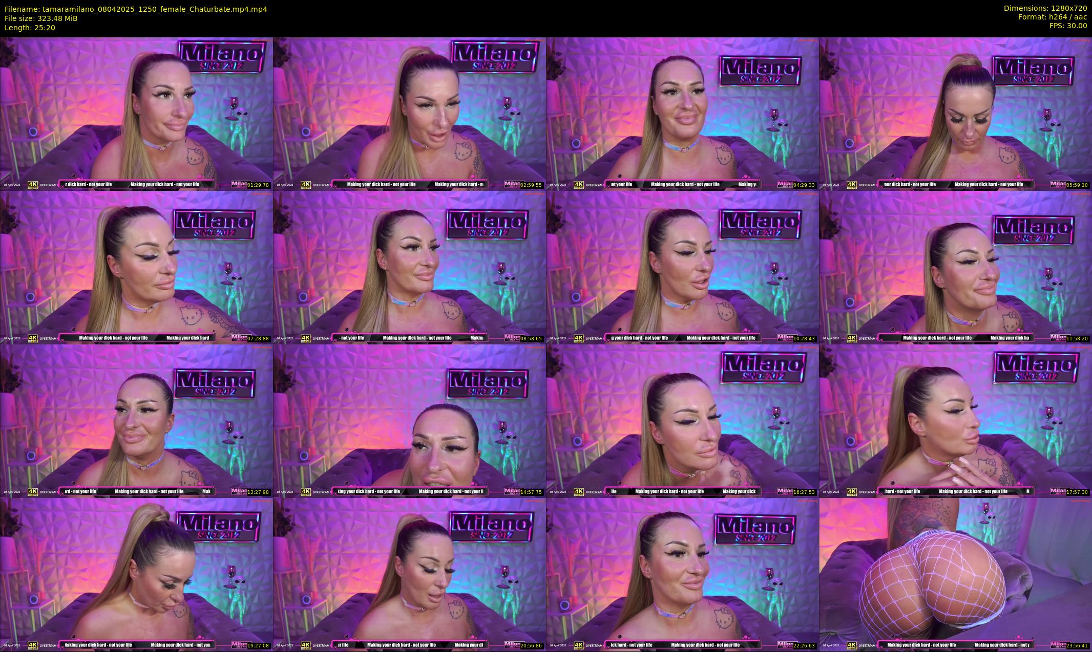 tamaramilano — 26 minute Chaturbate female cam show recording, 720p, Apr 8, 2025