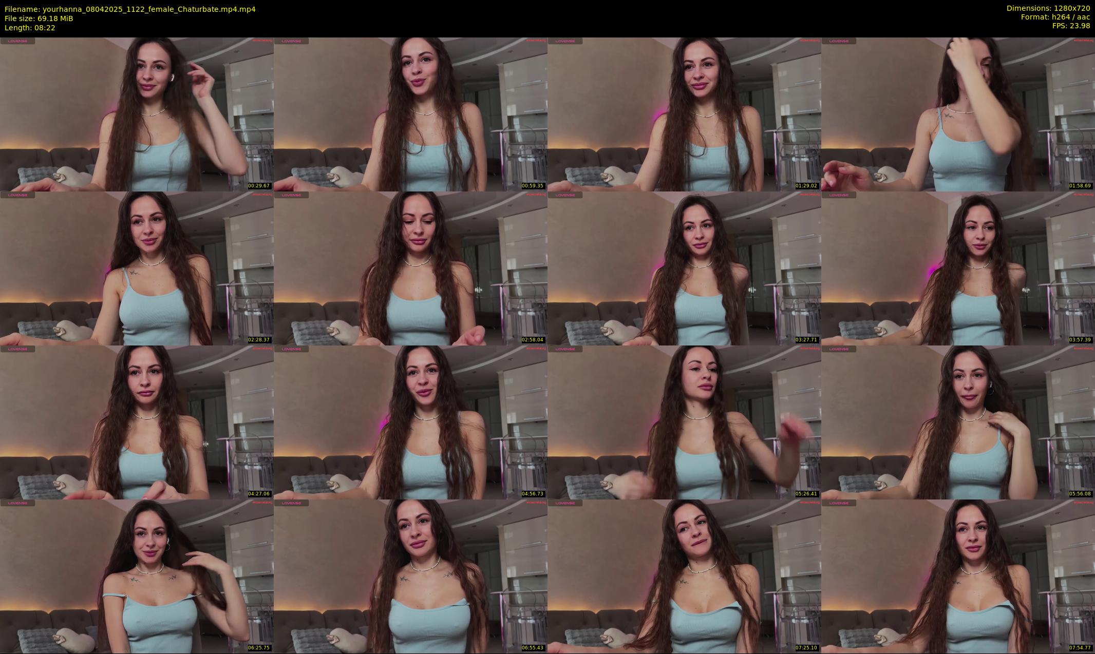 yourhanna — 9 minute Chaturbate female cam show recording, 720p, Apr 8, 2025