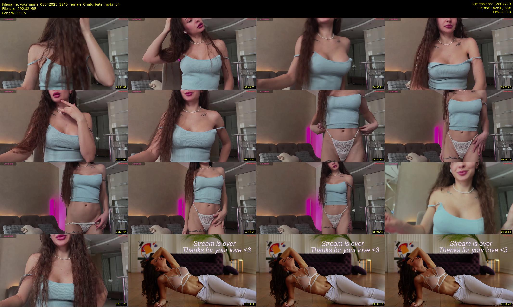 yourhanna — 24 minute Chaturbate female cam show recording, 720p, Apr 8, 2025