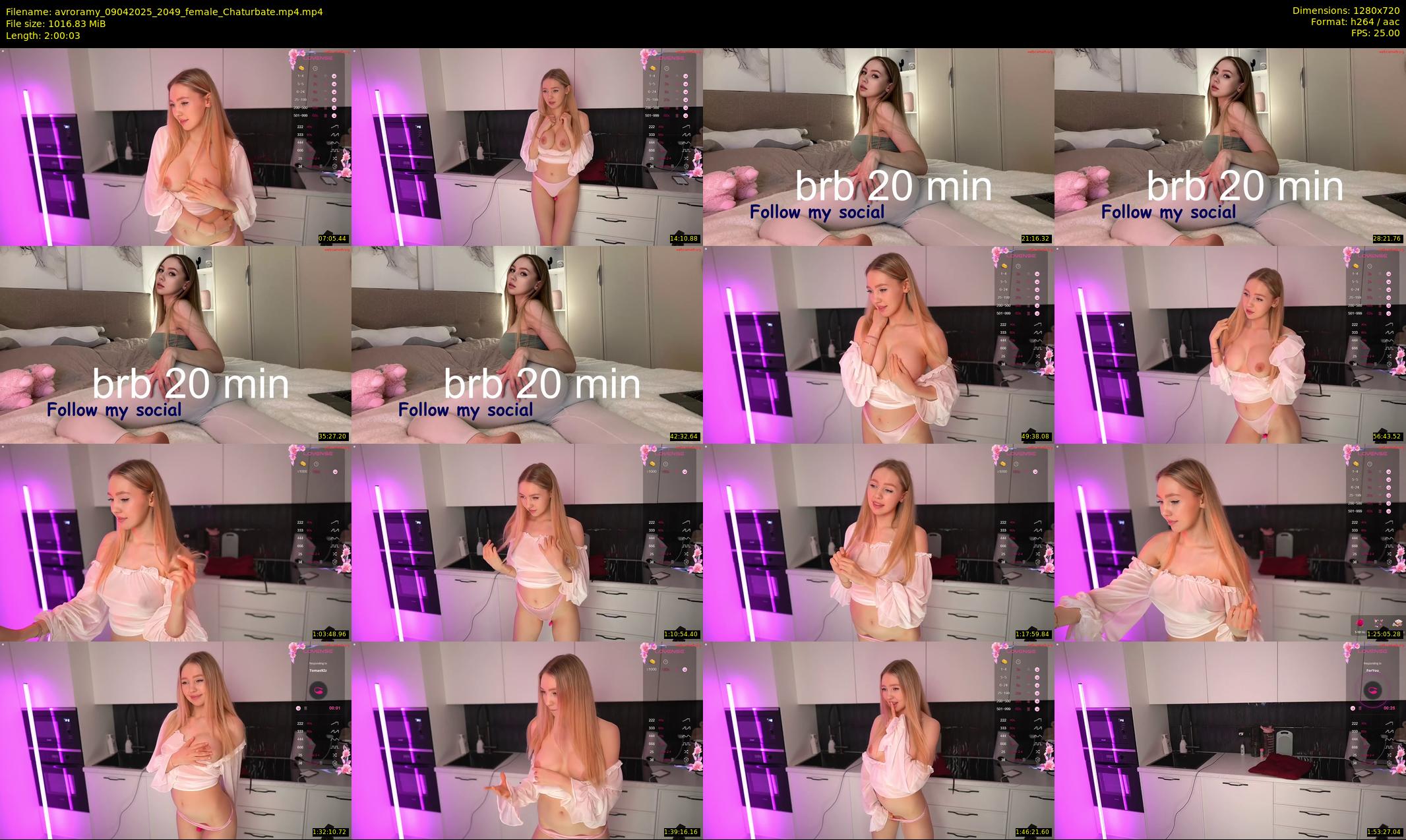 avroramy — 121 minute Chaturbate female cam show recording, 720p, Apr 9, 2025