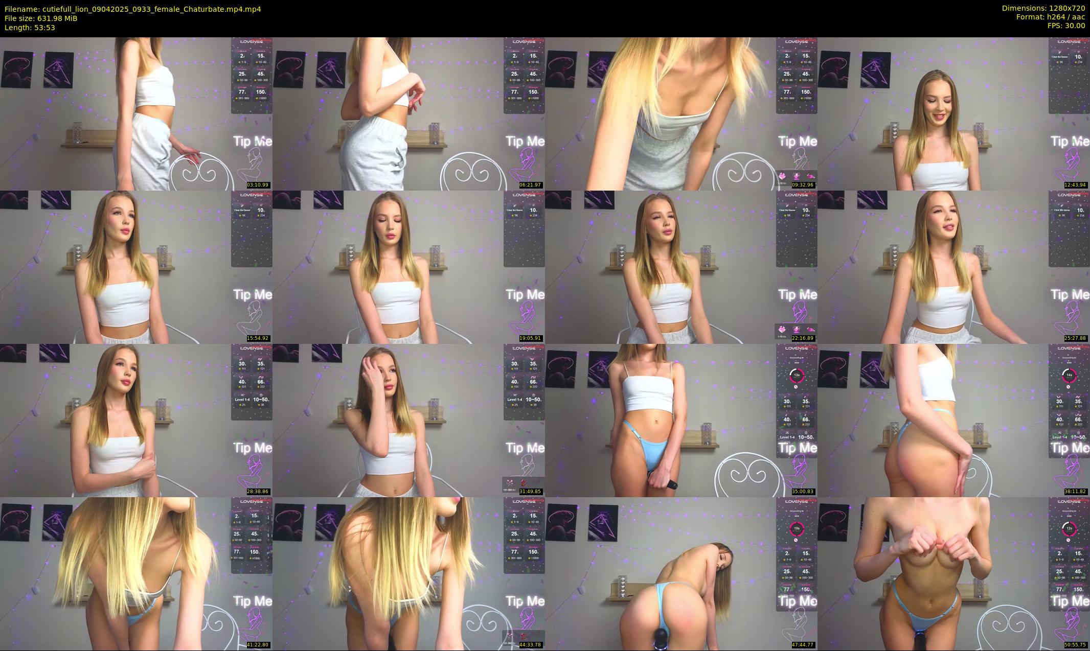 cutiefull_lion — 54 minute Chaturbate female cam show recording, 720p, Apr 9, 2025