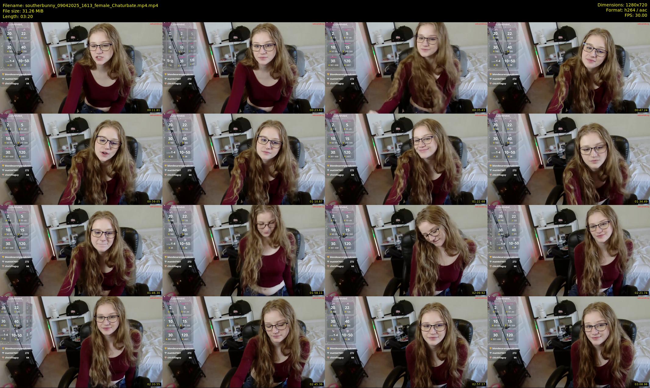 southerbunny — 4 minute Chaturbate female cam show recording, 720p, Apr 9, 2025