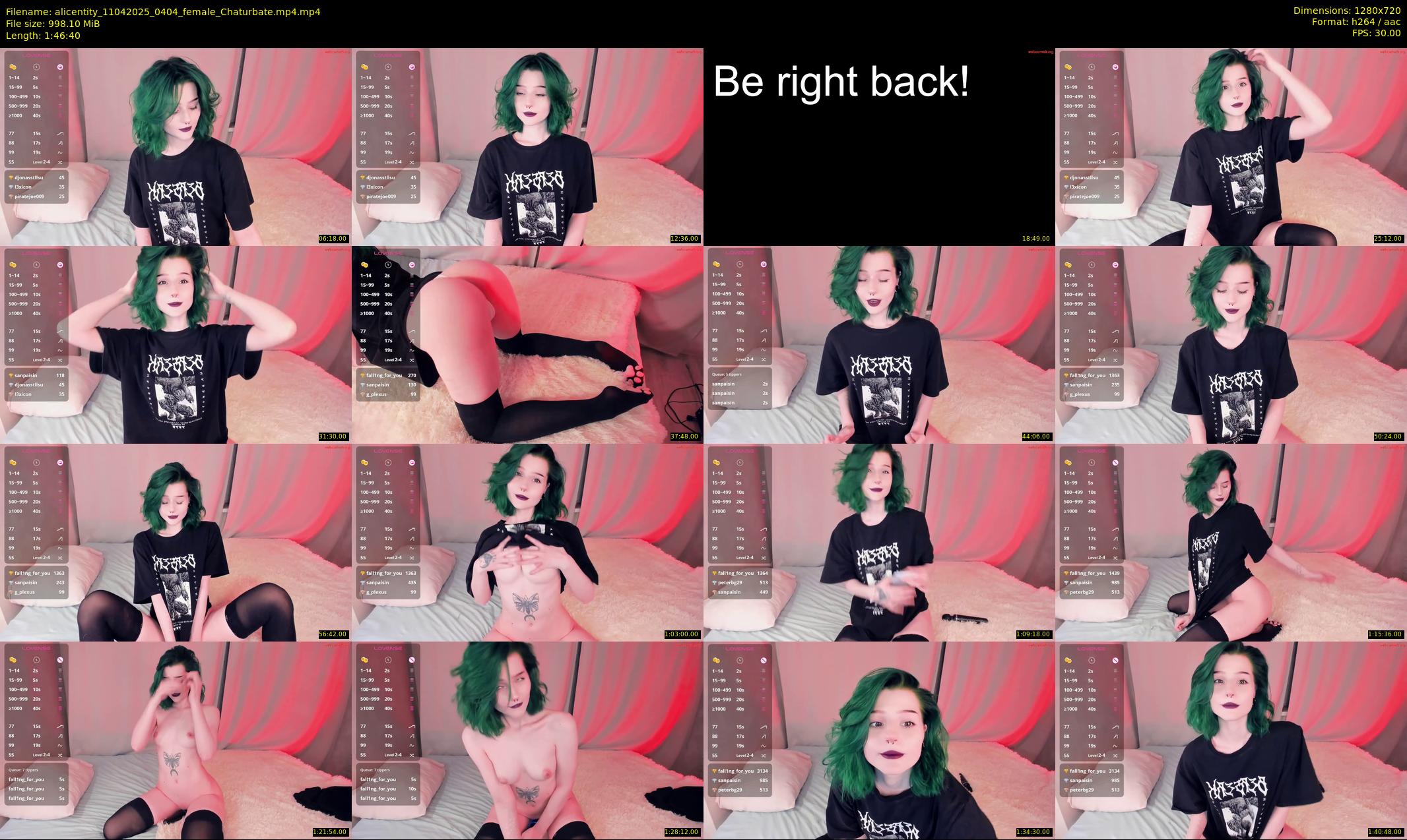 alicentity — 107 minute Chaturbate female cam show recording, 720p, Apr 11, 2025
