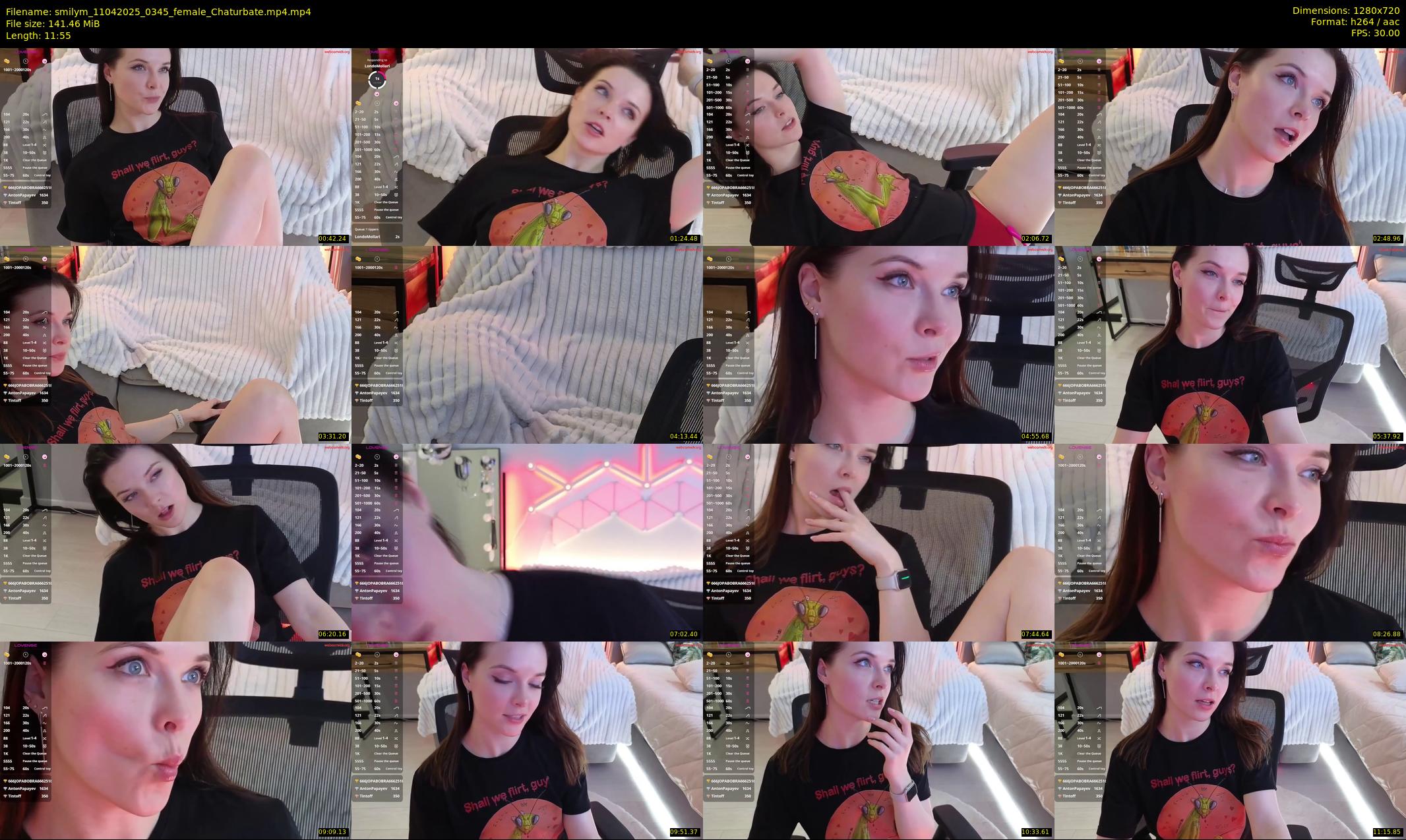 smilym — 12 minute Chaturbate female cam show recording, 720p, Apr 11, 2025