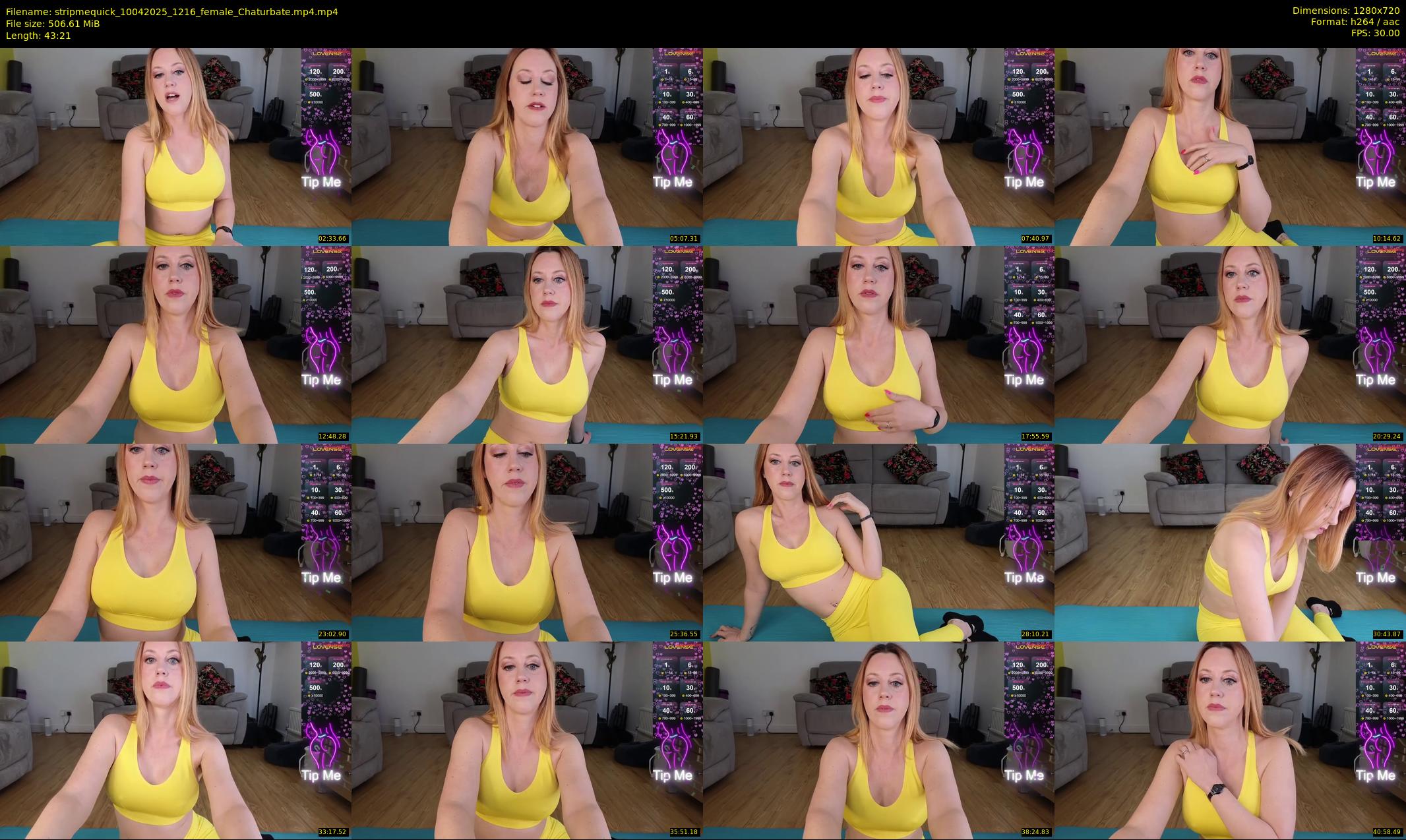 stripmequick — 44 minute Chaturbate female cam show recording, 720p, Apr 10, 2025