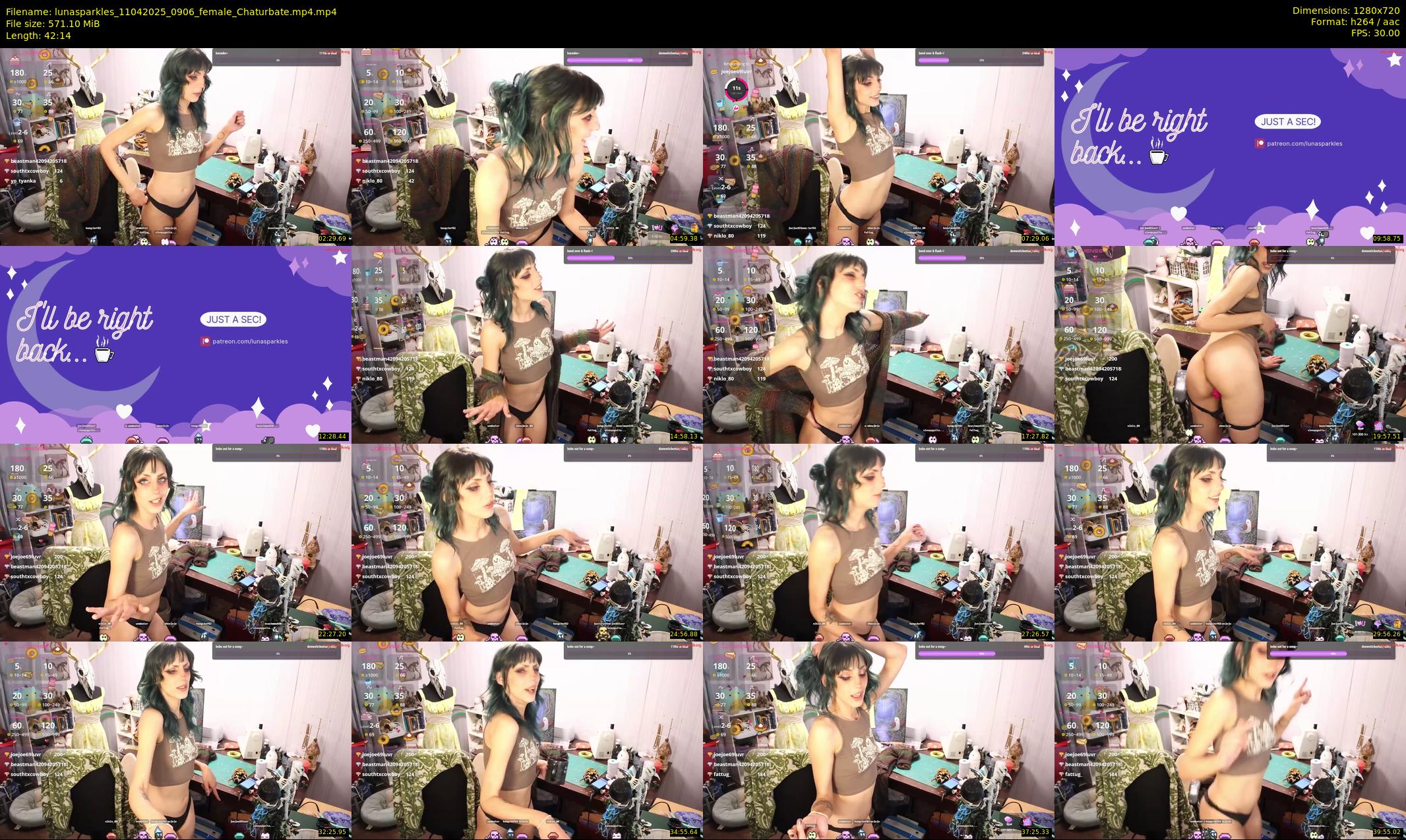 lunasparkles — 43 minute Chaturbate female cam show recording, 720p, Apr 11, 2025