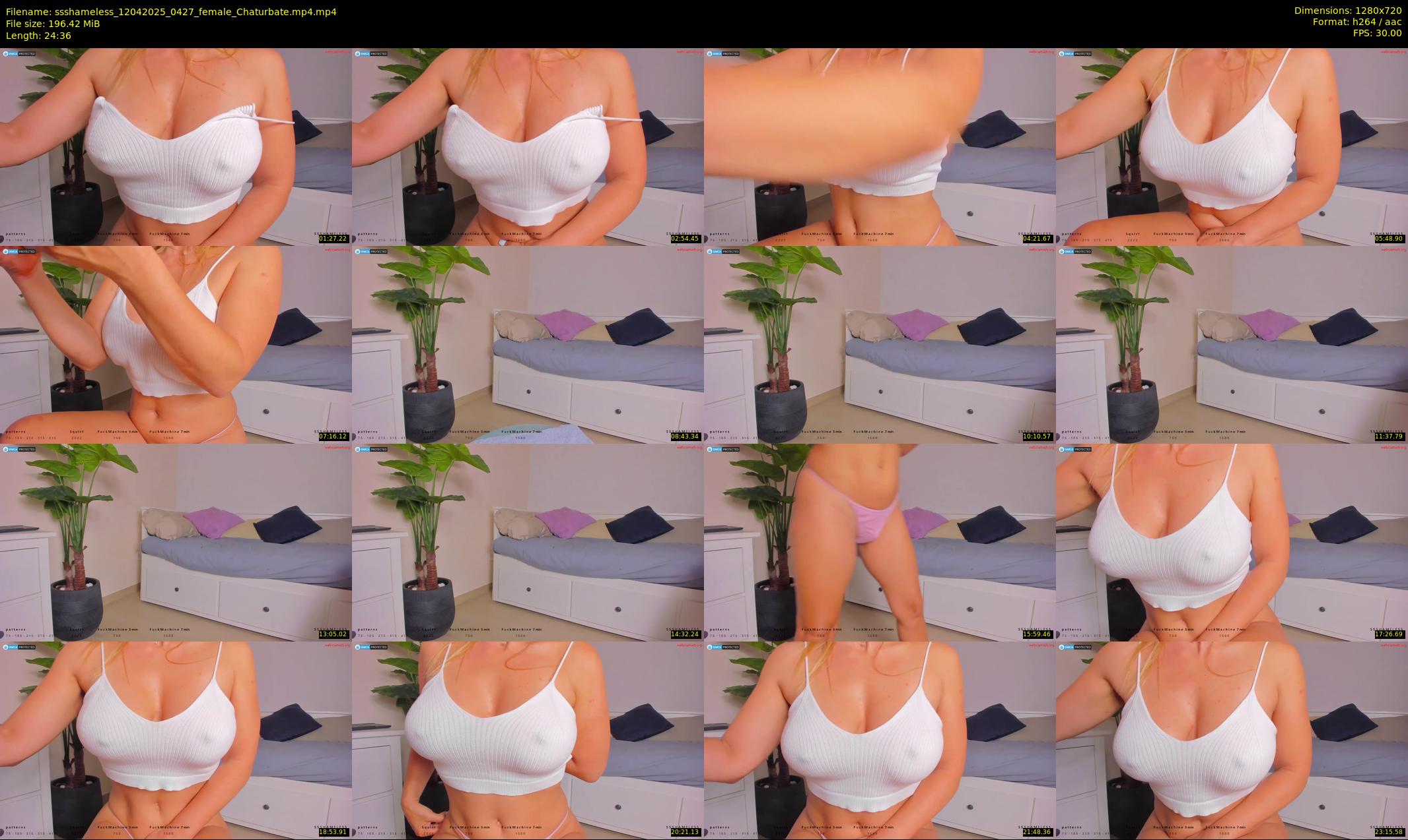 ssshameless — 25 minute Chaturbate female cam show recording, 720p, Apr 12, 2025