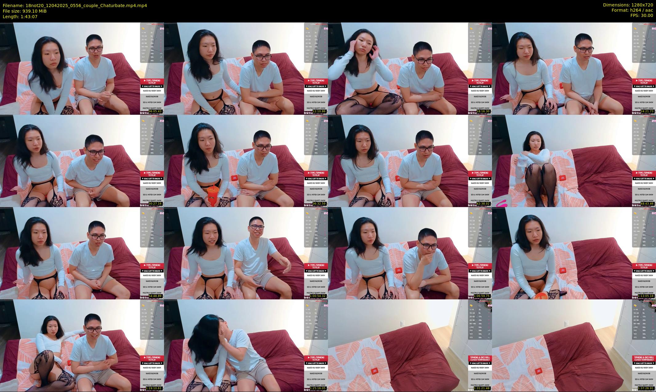 18not20 — 104 minute Chaturbate couple cam show recording, 720p, Apr 12, 2025