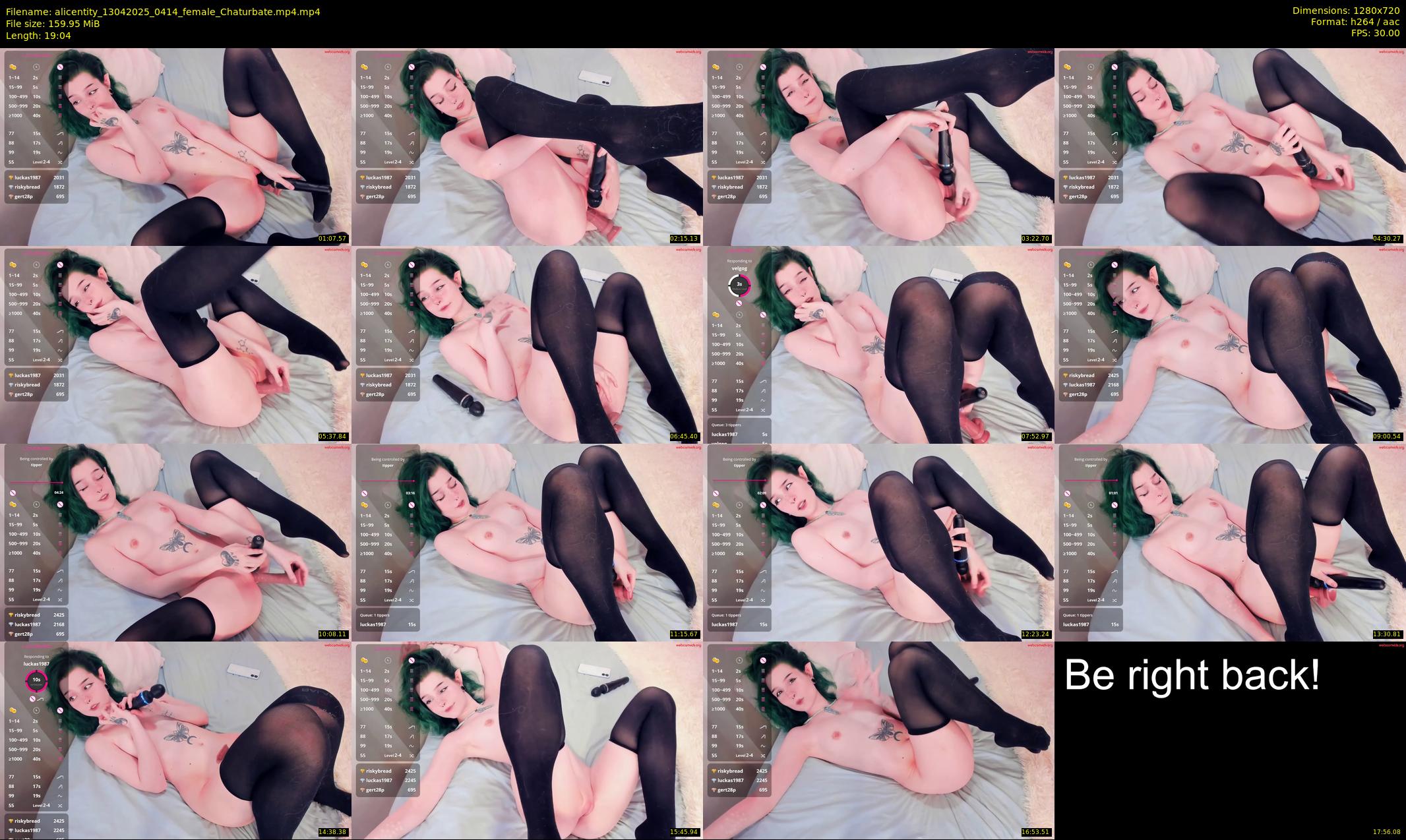 alicentity — 20 minute Chaturbate female cam show recording, 720p, Apr 13, 2025