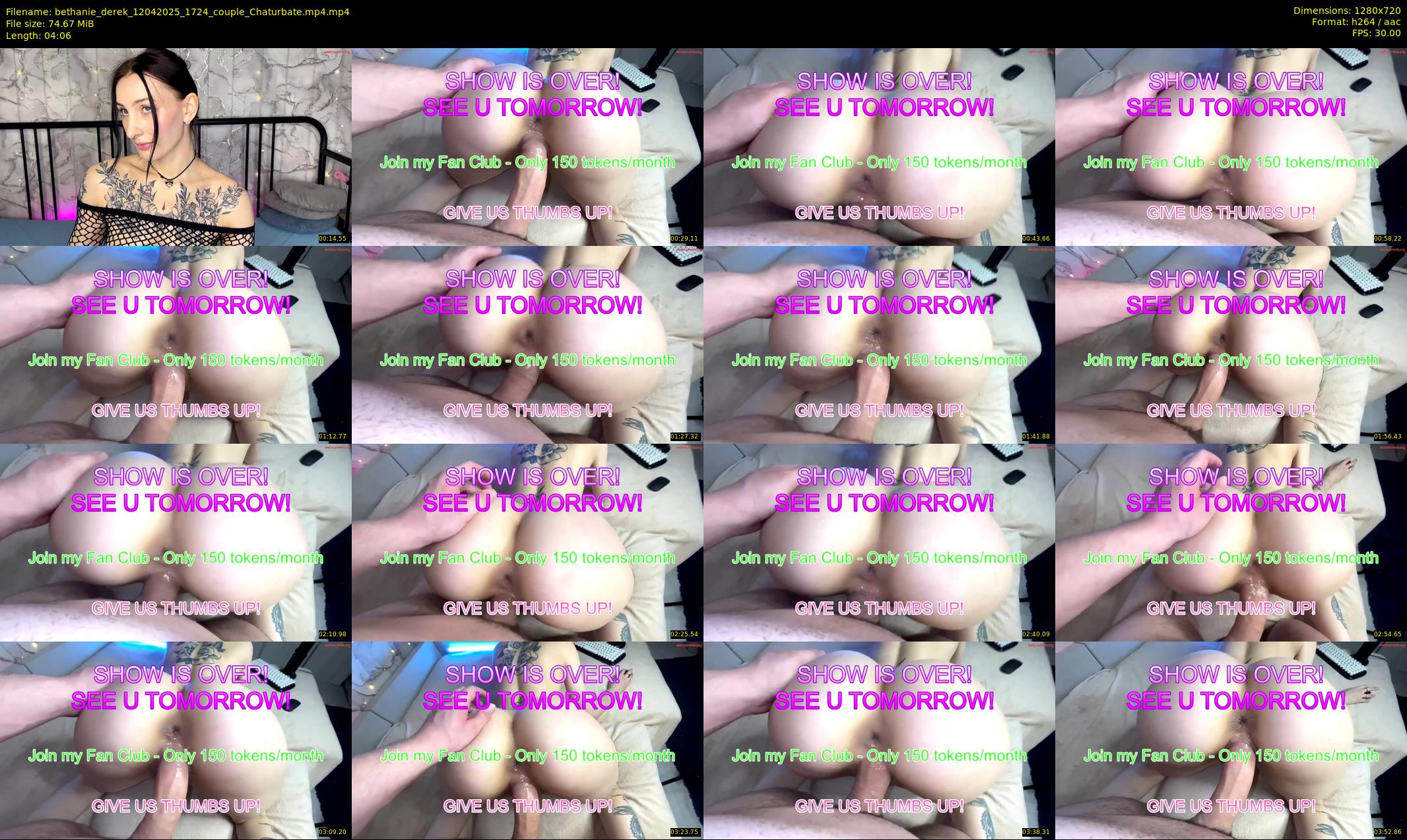 bethanie_derek — 5 minute Chaturbate couple cam show recording, 720p, Apr 12, 2025