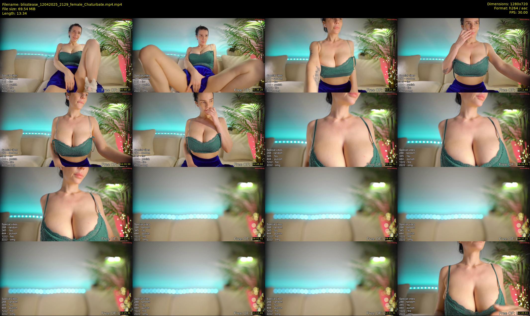 blisstease — 14 minute Chaturbate female cam show recording, 720p, Apr 12, 2025