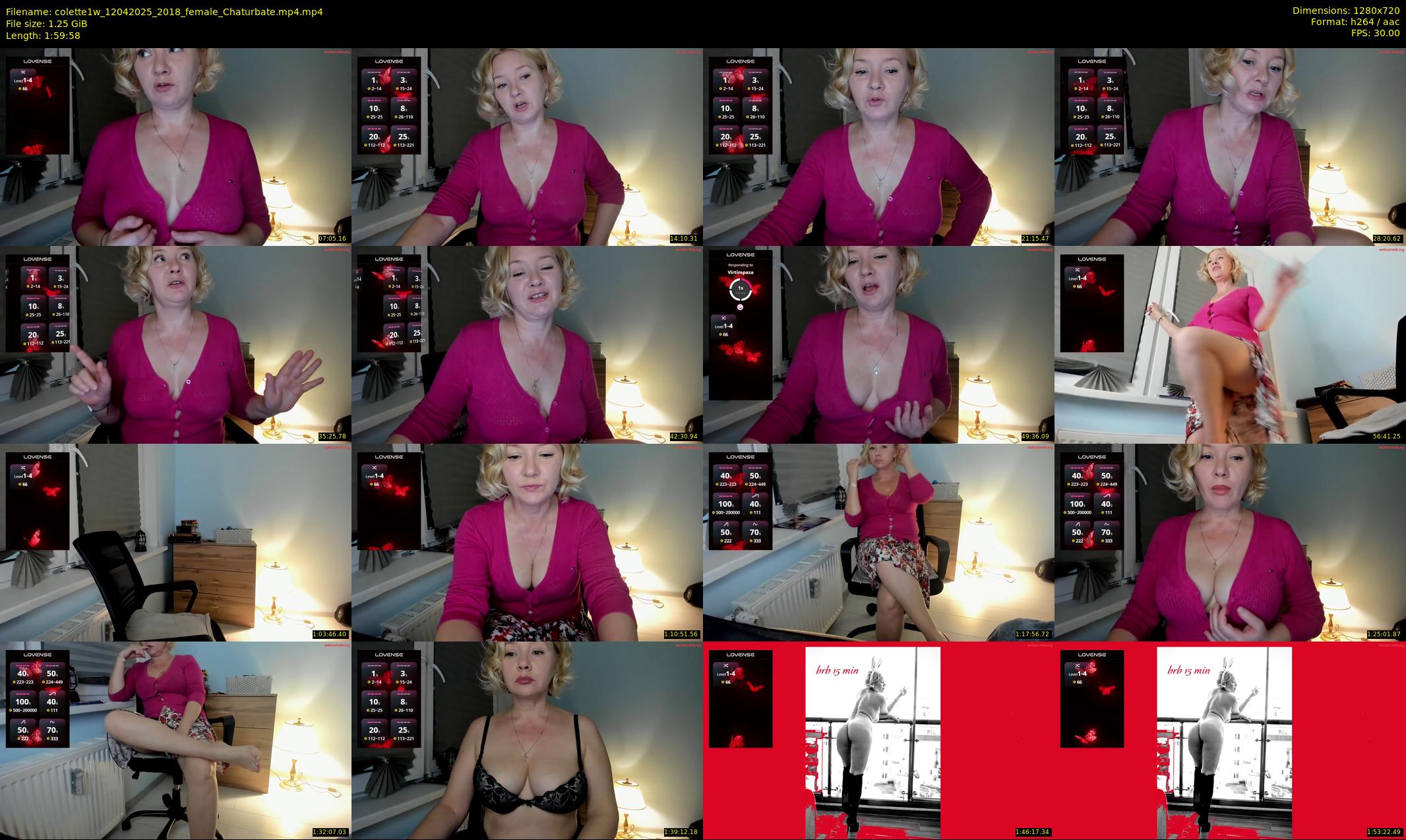 colette1w — 120 minute Chaturbate female cam show recording, 720p, Apr 12, 2025