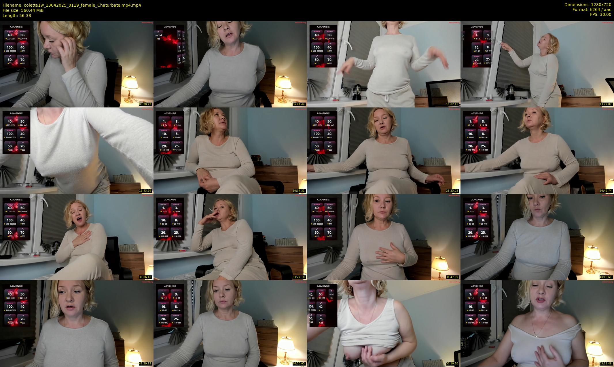 colette1w — 57 minute Chaturbate female cam show recording, 720p, Apr 13, 2025