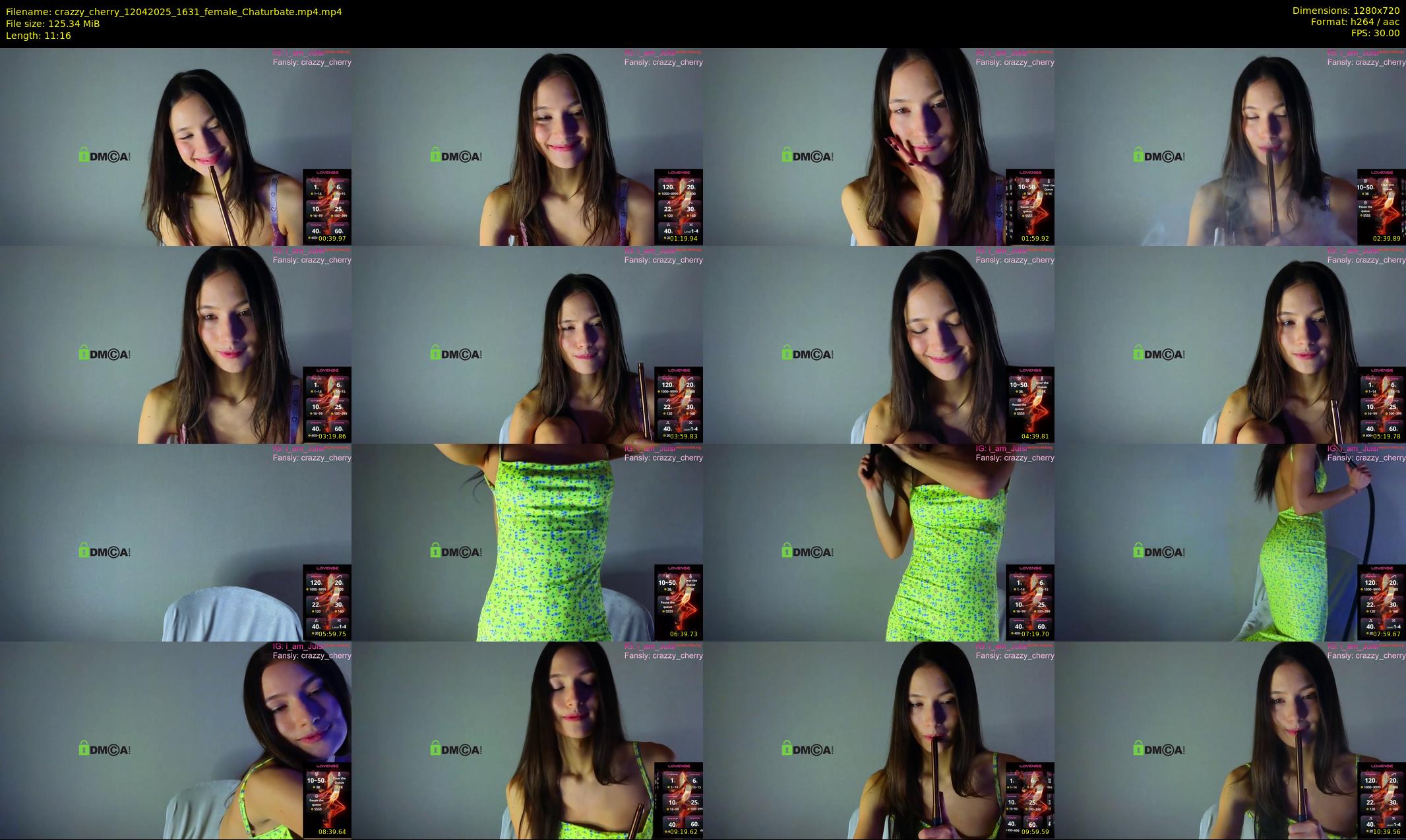 crazzy_cherry — 12 minute Chaturbate female cam show recording, 720p, Apr 12, 2025