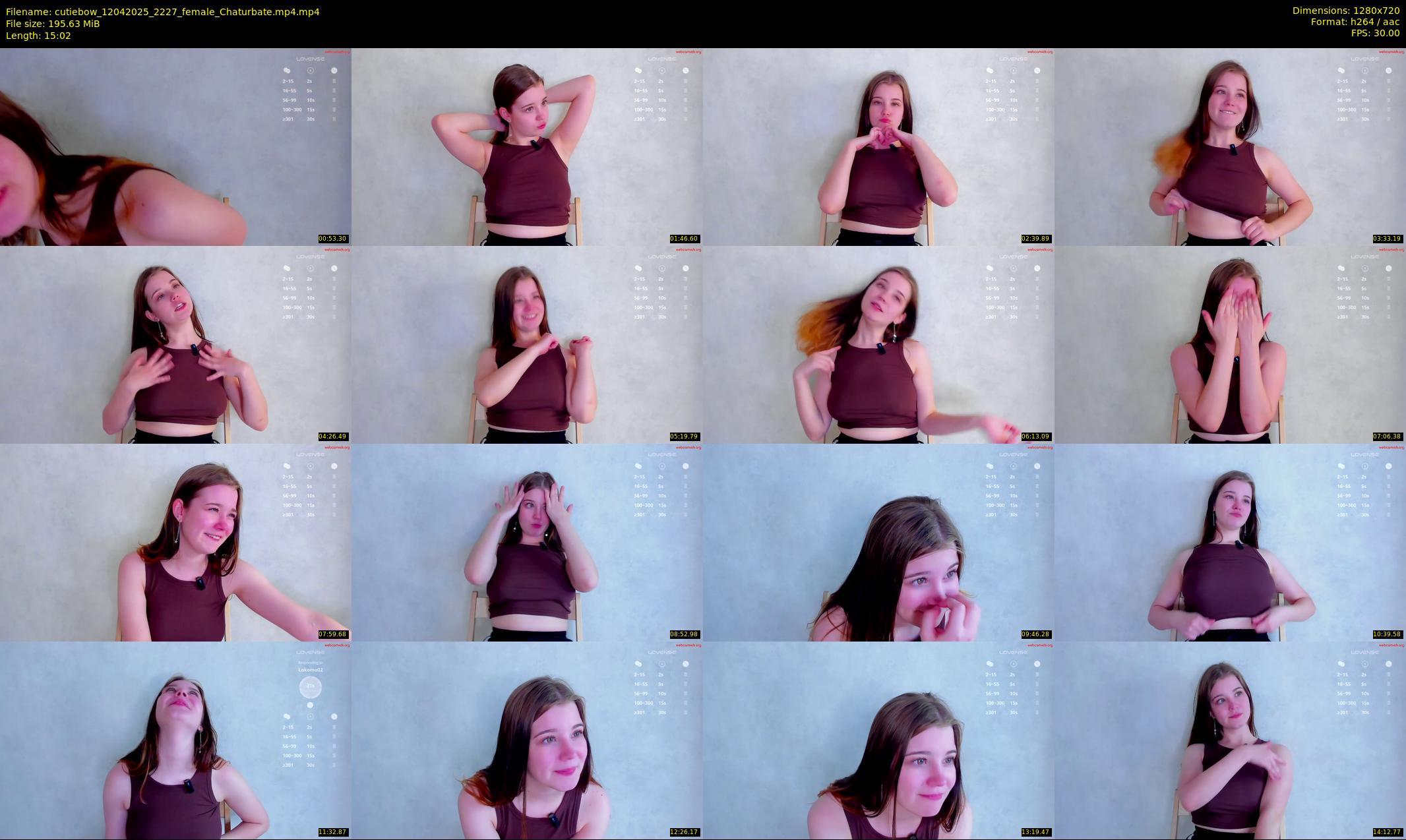 cutiebow — 16 minute Chaturbate female cam show recording, 720p, Apr 12, 2025