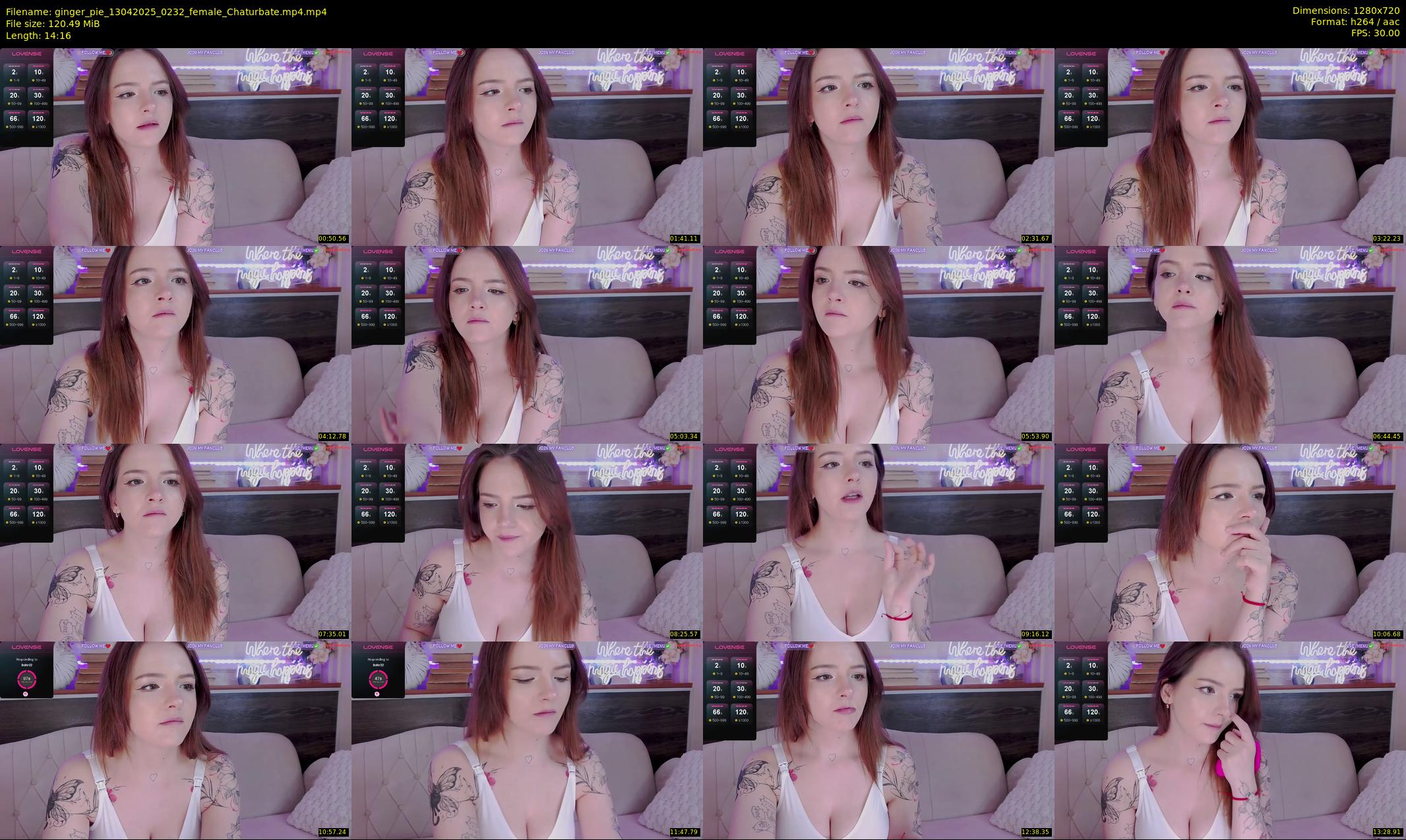 ginger_pie — 15 minute Chaturbate female cam show recording, 720p, Apr 13, 2025