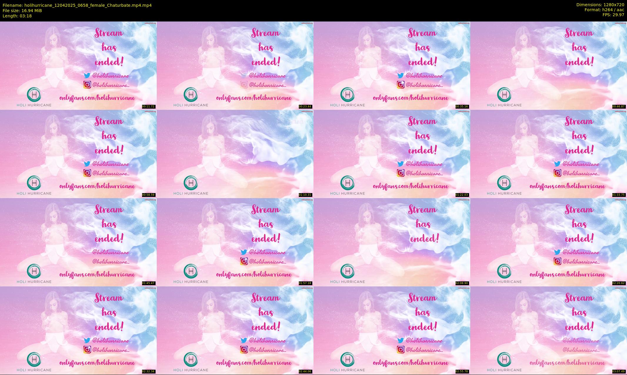 holihurricane — 4 minute Chaturbate female cam show recording, 720p, Apr 12, 2025
