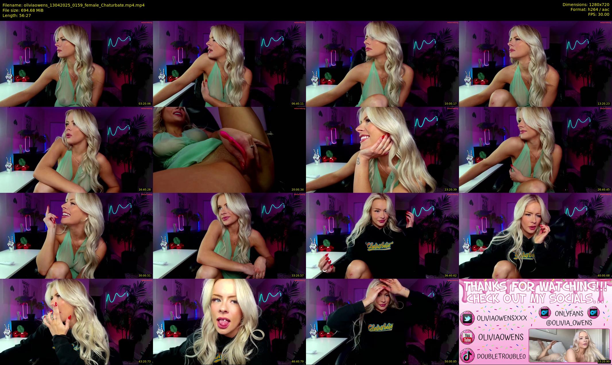 oliviaowens — 57 minute Chaturbate female cam show recording, 720p, Apr 13, 2025