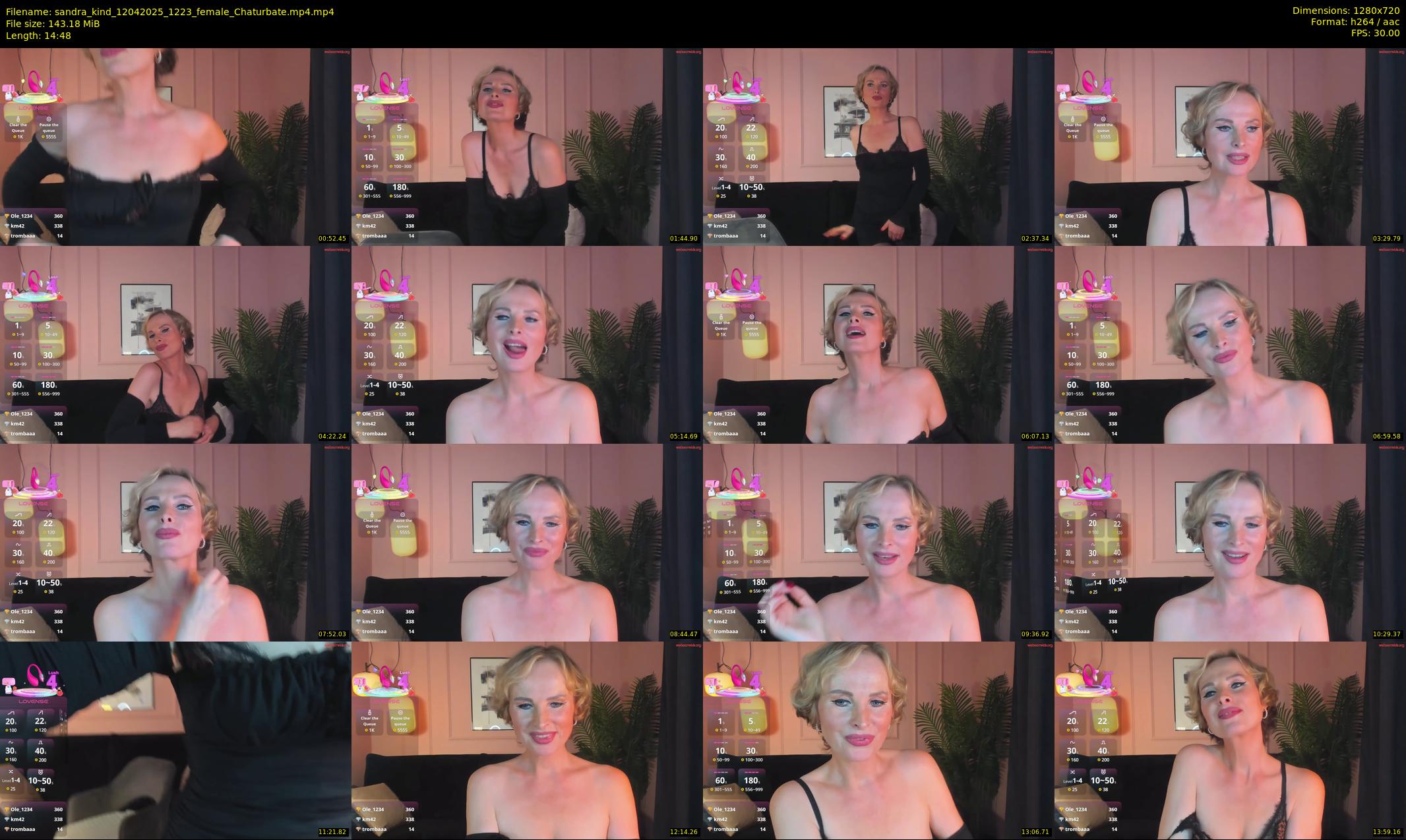 sandra_kind — 15 minute Chaturbate female cam show recording, 720p, Apr 12, 2025