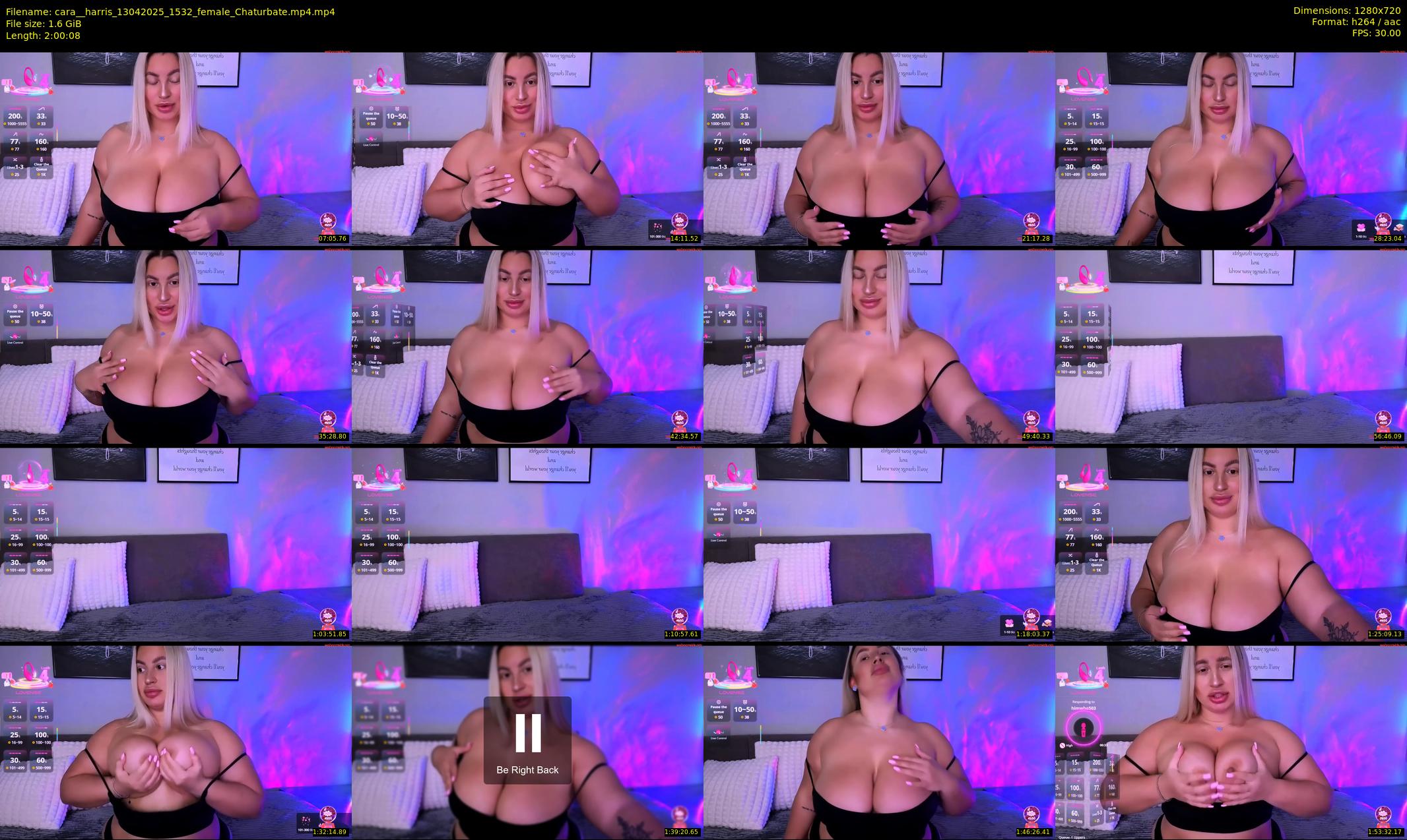 cara__harris — 121 minute Chaturbate female cam show recording, 720p, Apr 13, 2025