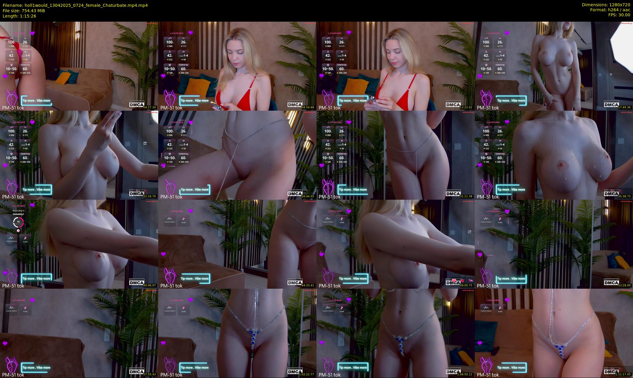 holl1would — 76 minute Chaturbate female cam show recording, 720p, Apr 13, 2025