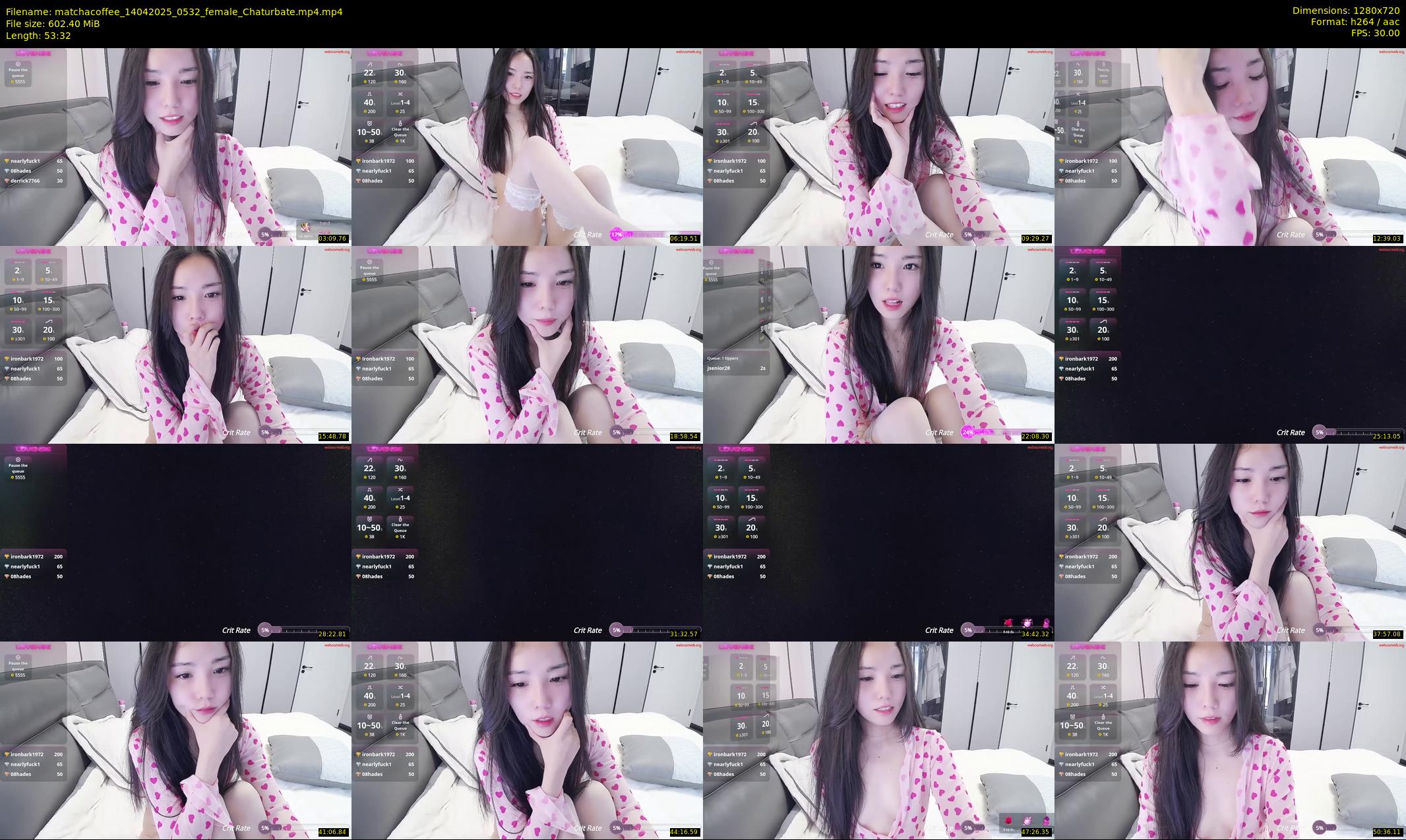 matchacoffee — 54 minute Chaturbate female cam show recording, 720p, Apr 14, 2025