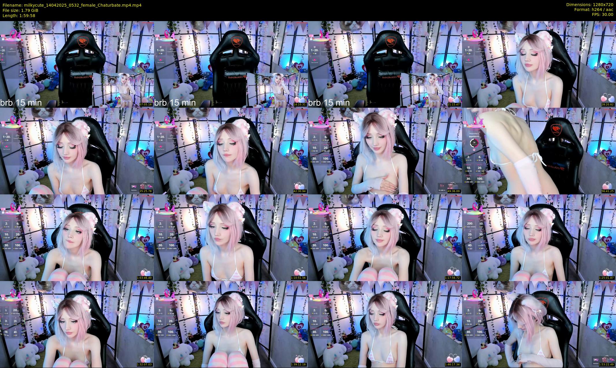 milkycute — 120 minute Chaturbate female cam show recording, 720p, Apr 14, 2025