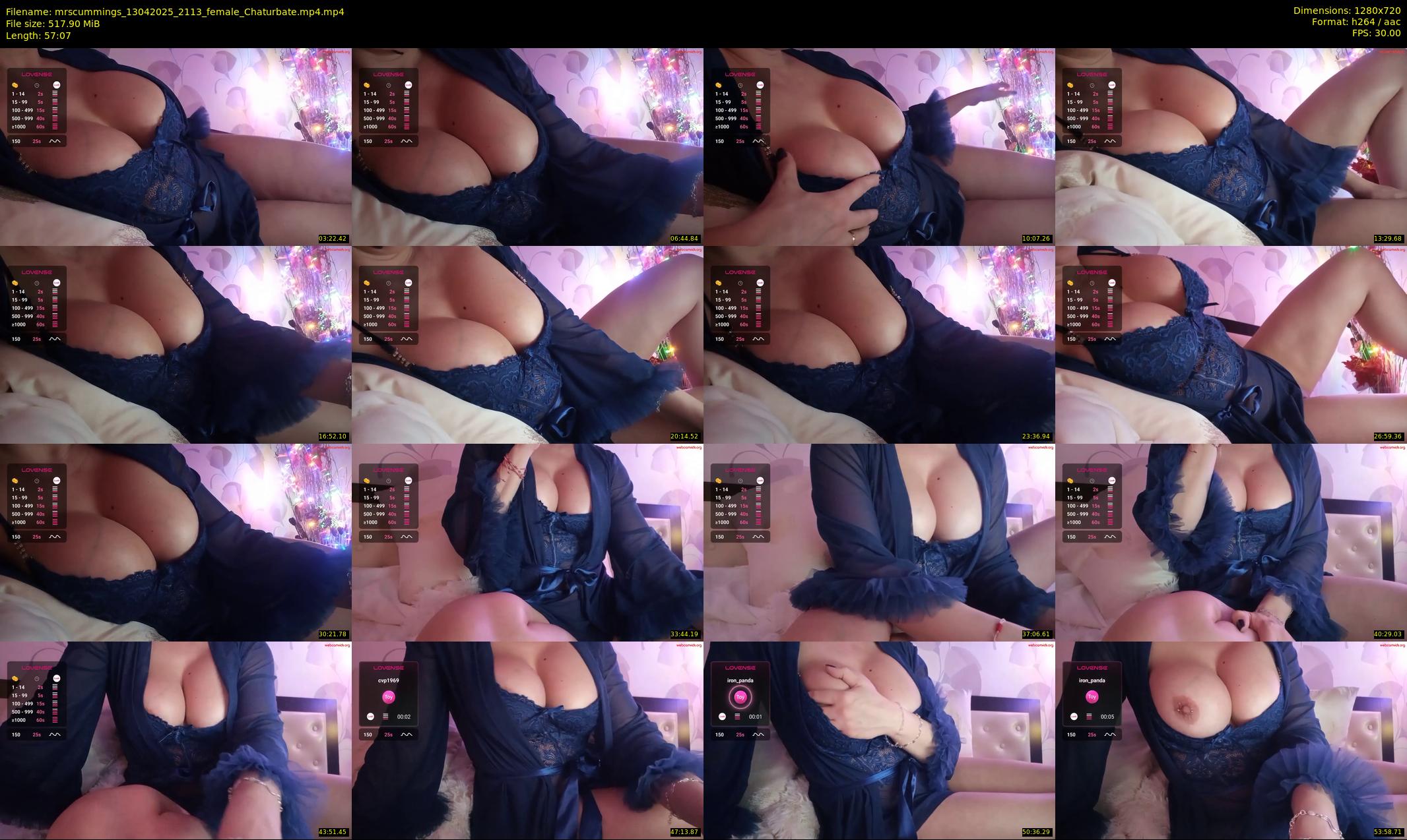 mrscummings — 58 minute Chaturbate female cam show recording, 720p, Apr 13, 2025