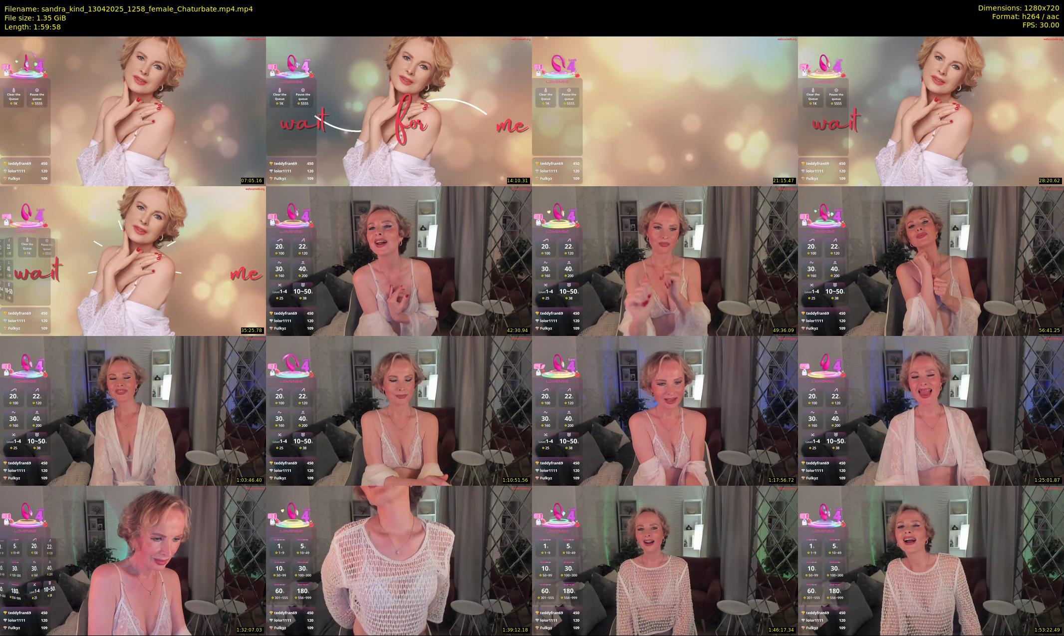 sandra_kind — 120 minute Chaturbate female cam show recording, 720p, Apr 13, 2025