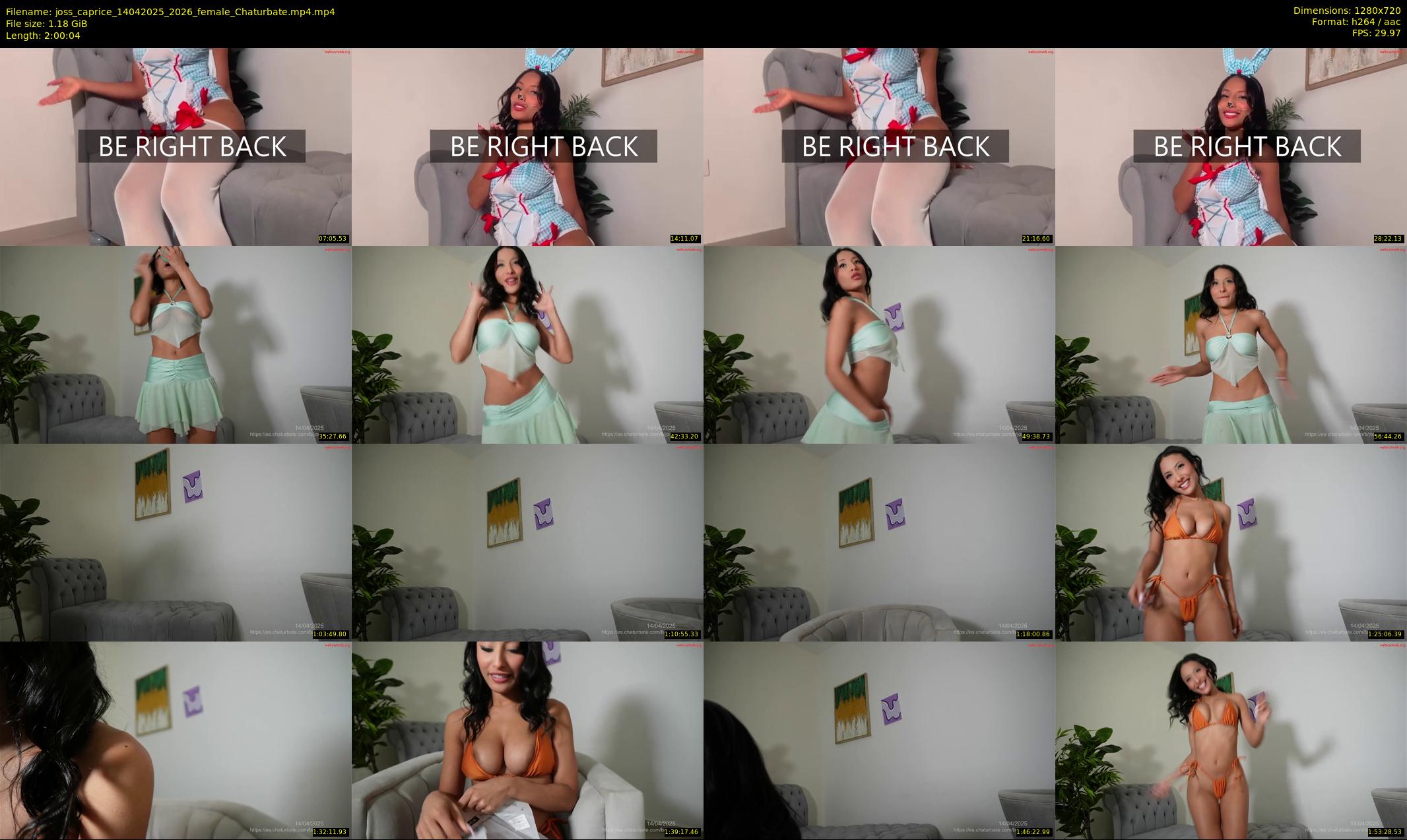 joss_caprice — 121 minute Chaturbate female cam show recording, 720p, Apr 14, 2025