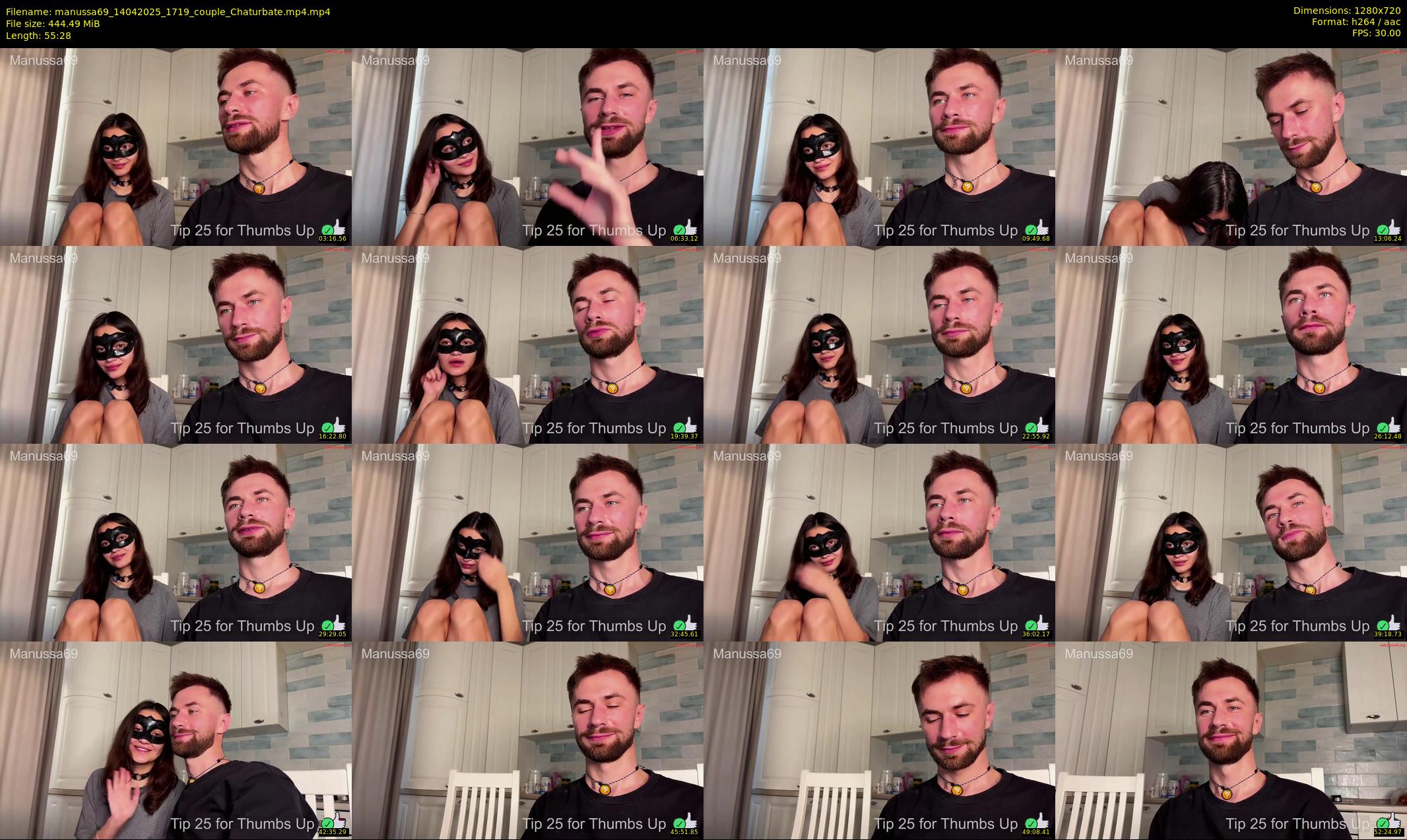 manussa69 — 56 minute Chaturbate couple cam show recording, 720p, Apr 14, 2025