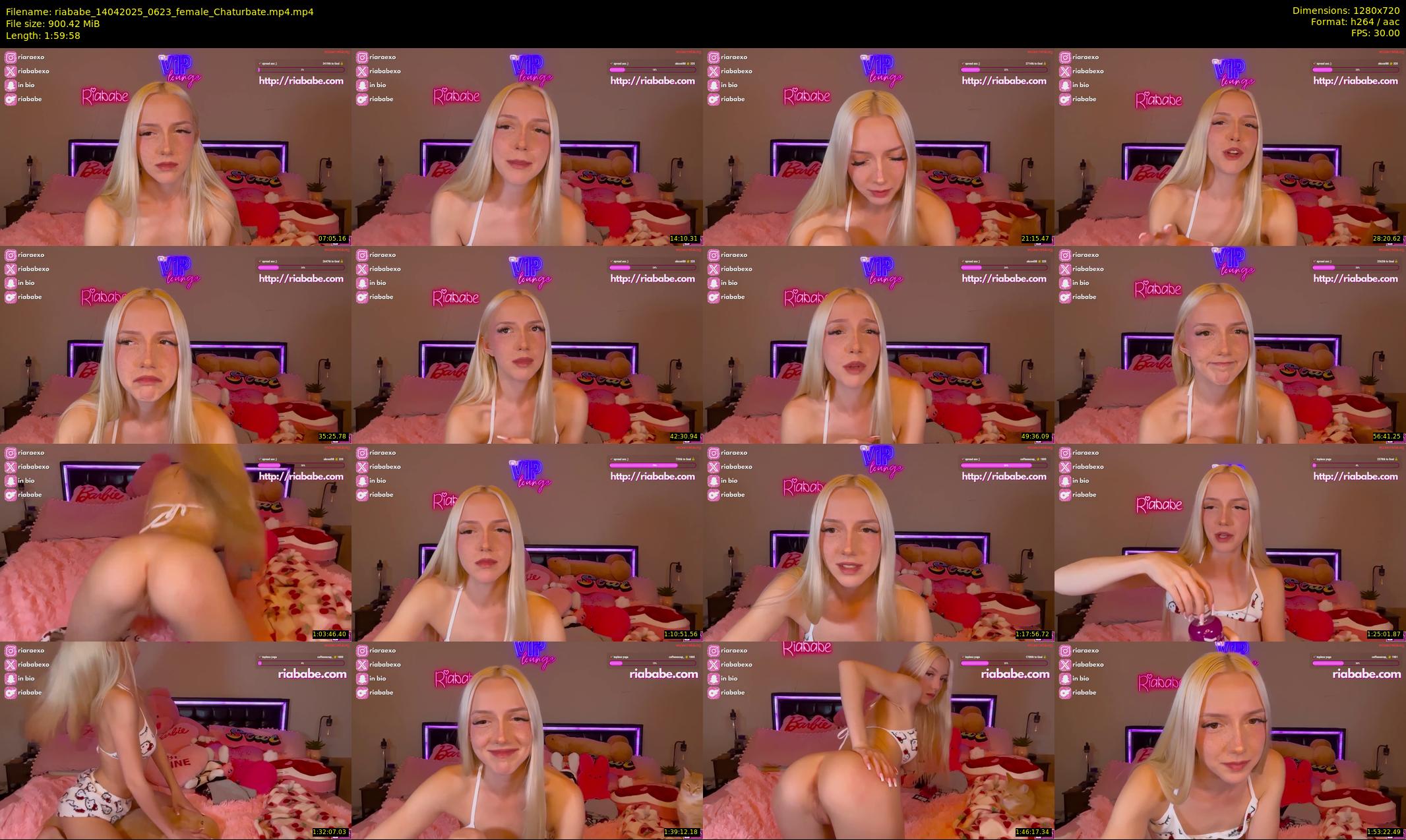 riababe — 120 minute Chaturbate female cam show recording, 720p, Apr 14, 2025