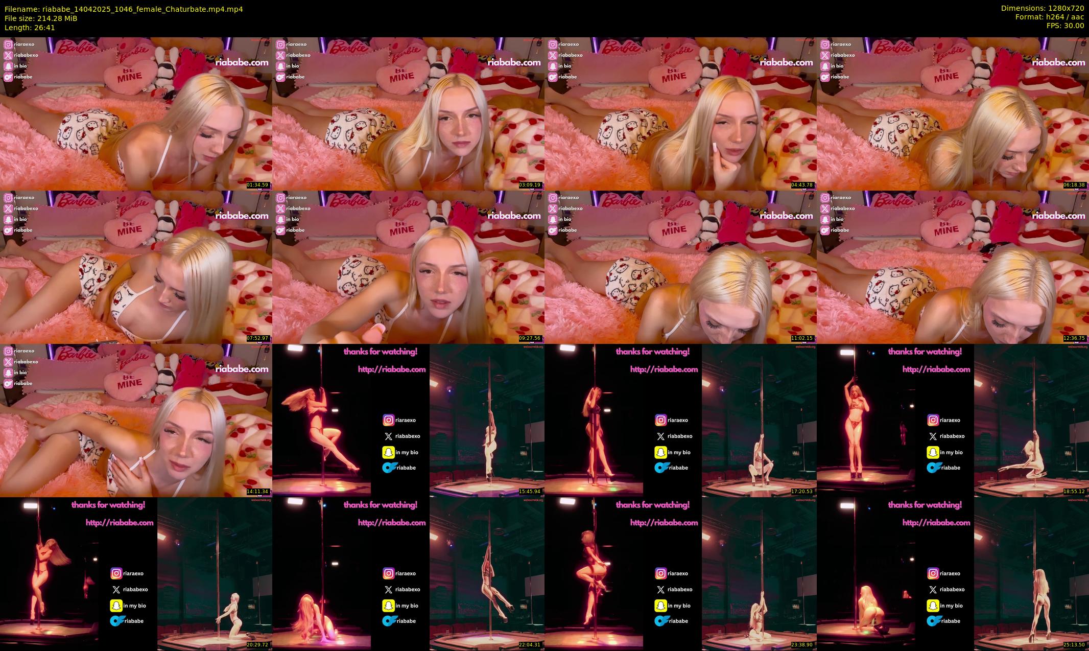 riababe — 27 minute Chaturbate female cam show recording, 720p, Apr 14, 2025