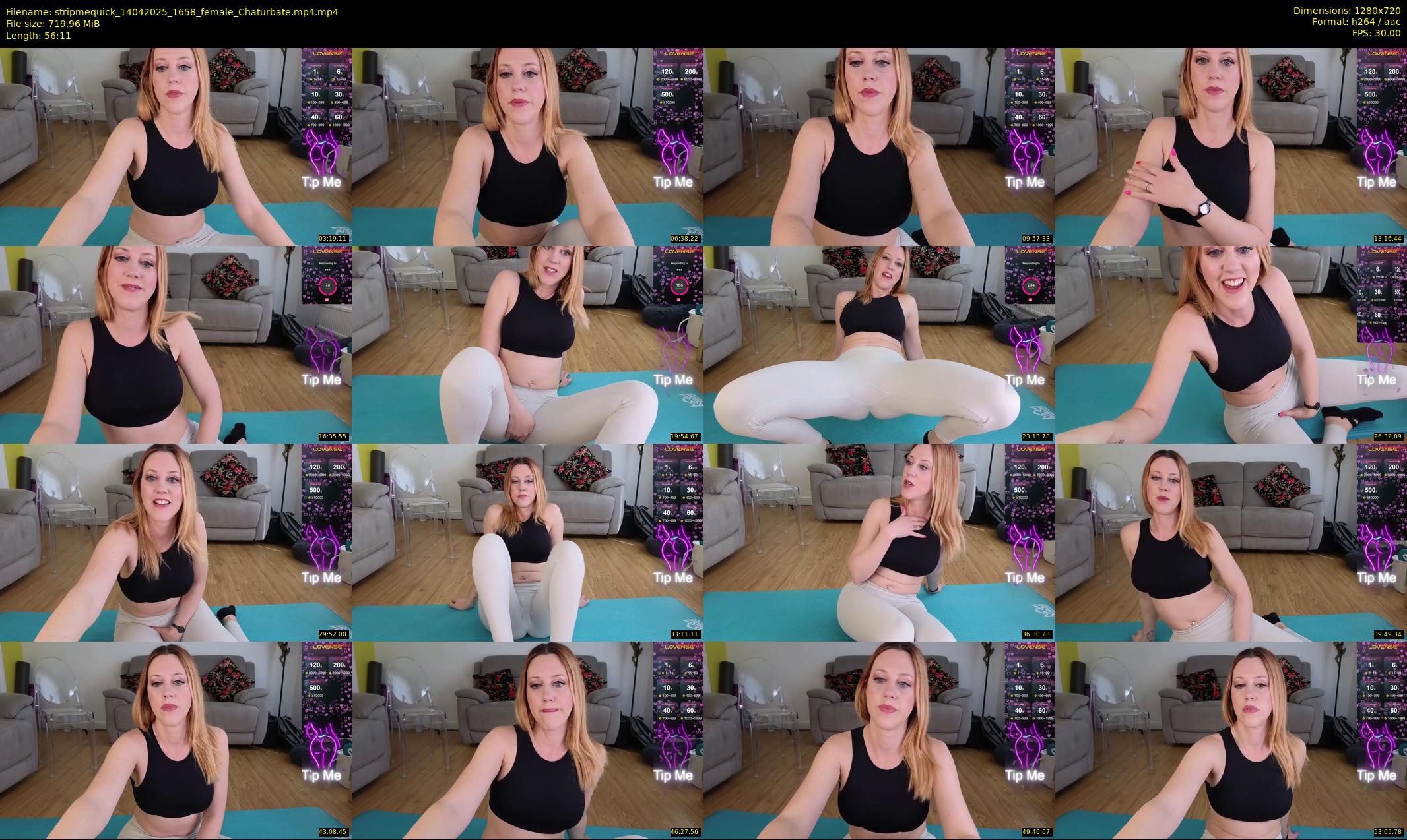 stripmequick — 57 minute Chaturbate female cam show recording, 720p, Apr 14, 2025