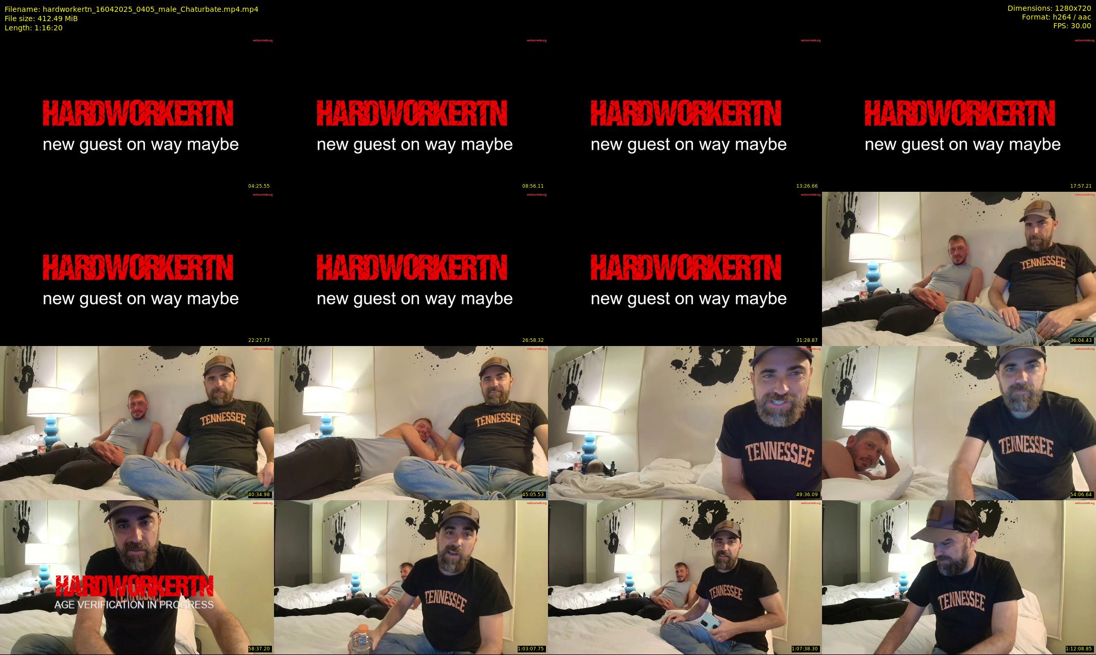 hardworkertn — 77 minute Chaturbate male cam show recording, 720p, Apr 16, 2025