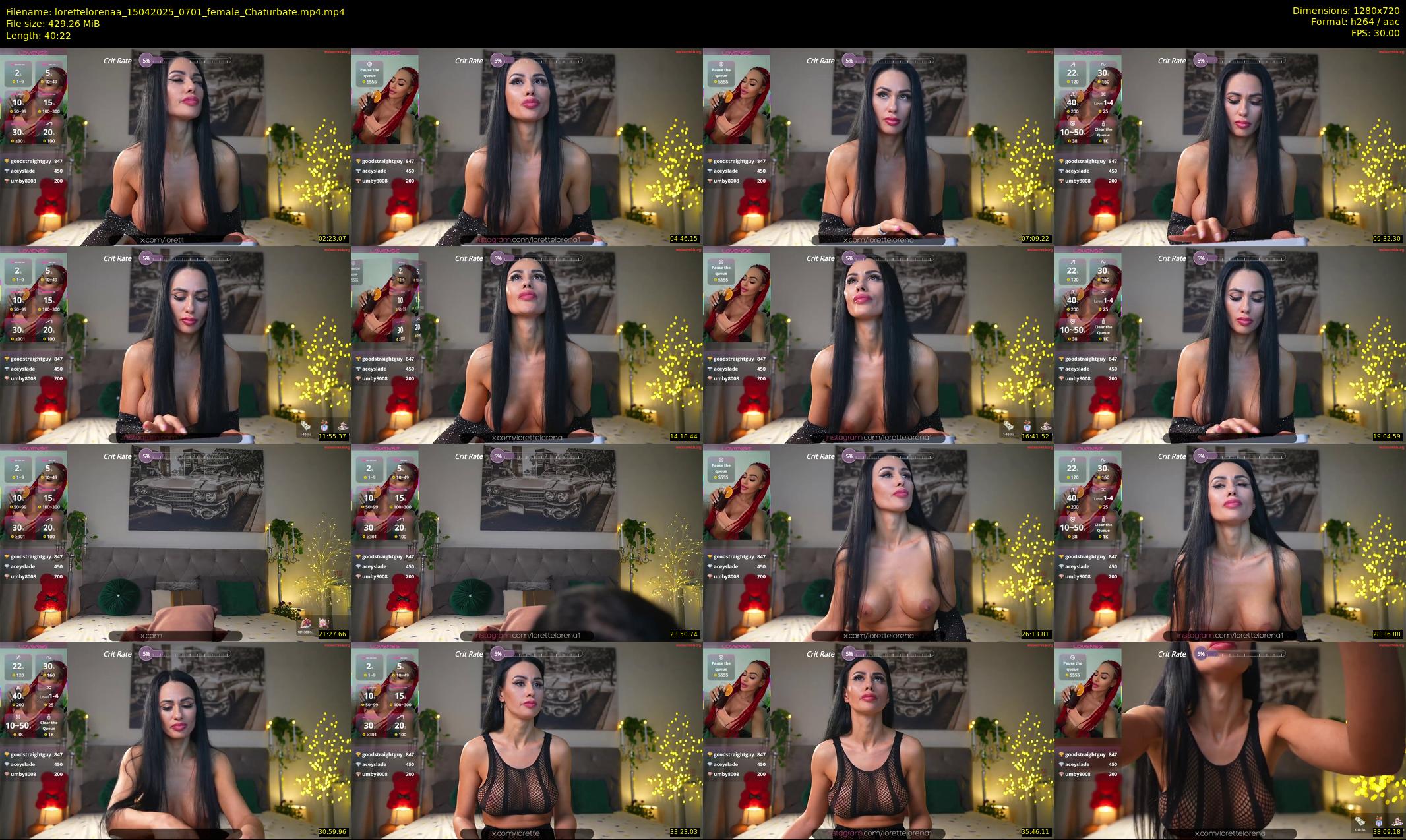 lorettelorenaa — 41 minute Chaturbate female cam show recording, 720p, Apr 15, 2025