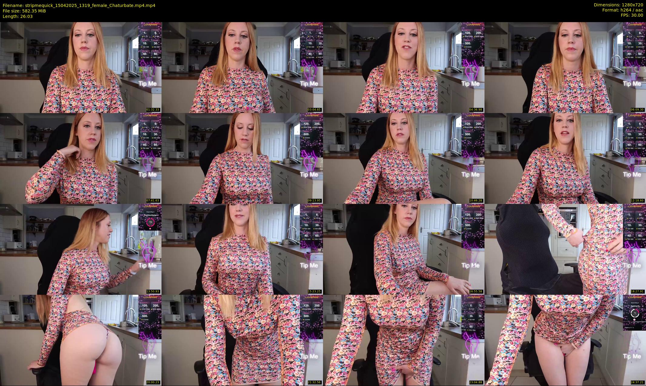 stripmequick — 27 minute Chaturbate female cam show recording, 720p, Apr 15, 2025