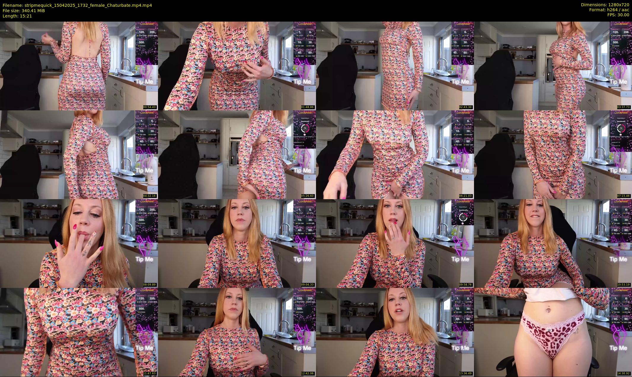 stripmequick — 16 minute Chaturbate female cam show recording, 720p, Apr 15, 2025