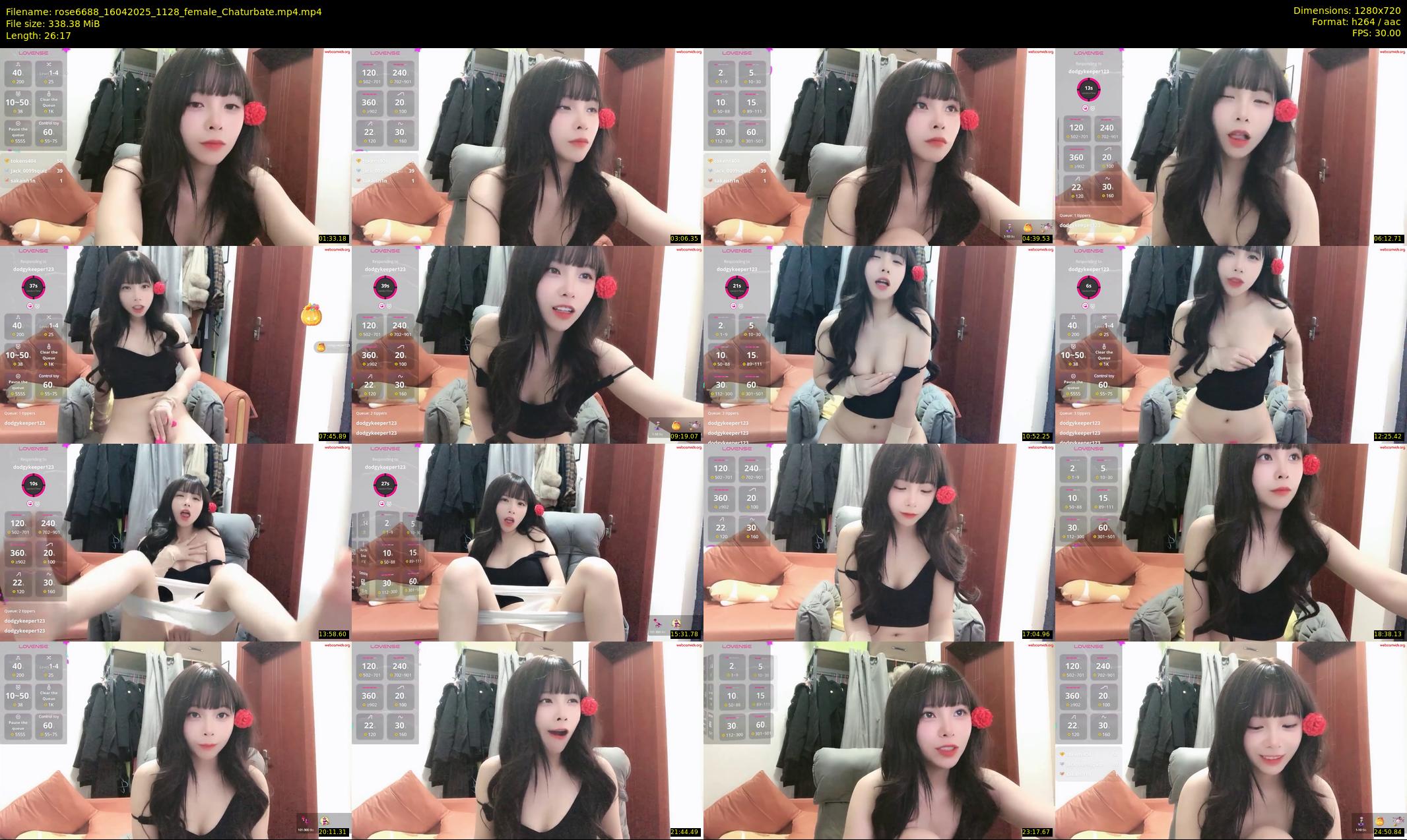 rose6688 — 27 minute Chaturbate female cam show recording, 720p, Apr 16, 2025