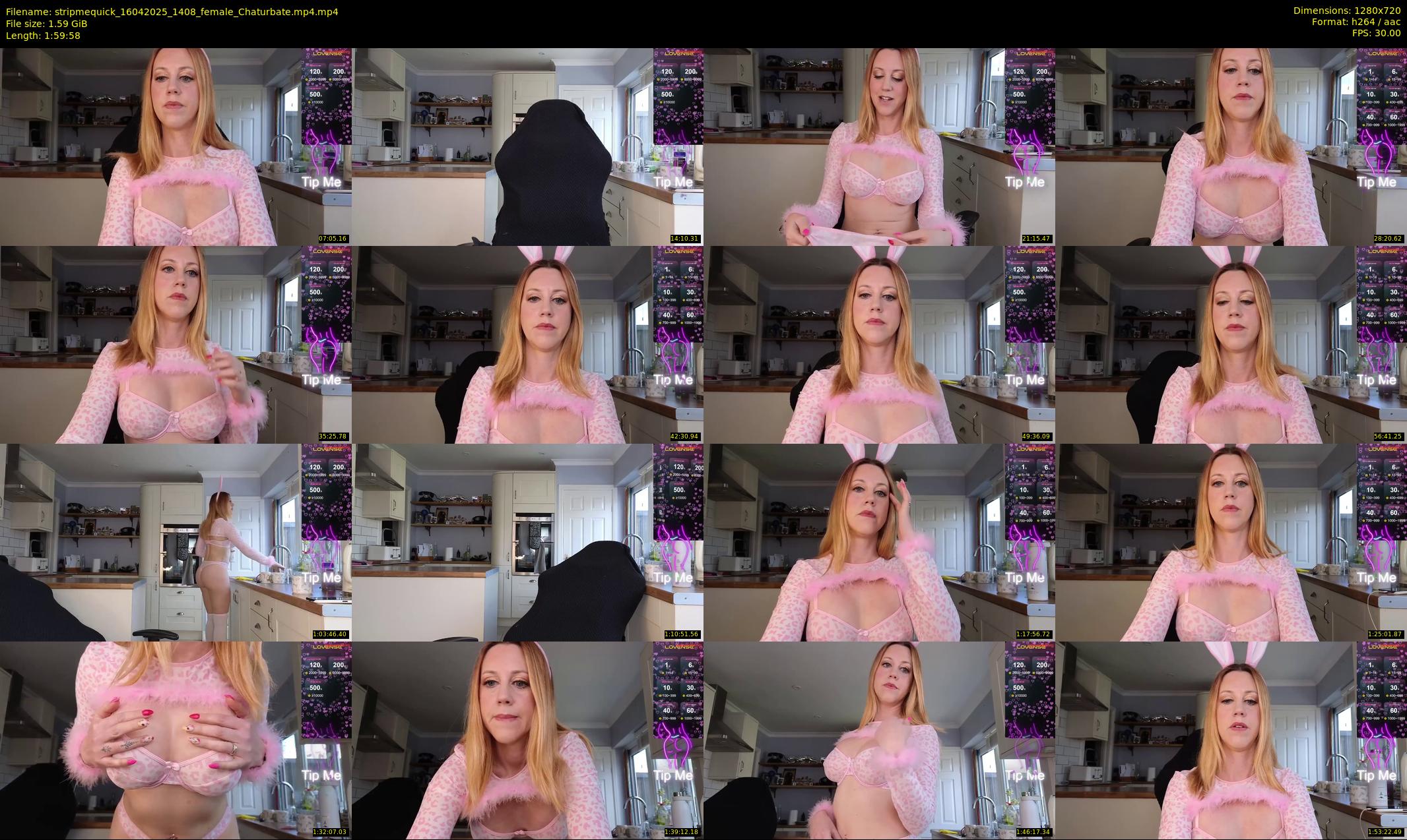 stripmequick — 120 minute Chaturbate female cam show recording, 720p, Apr 16, 2025